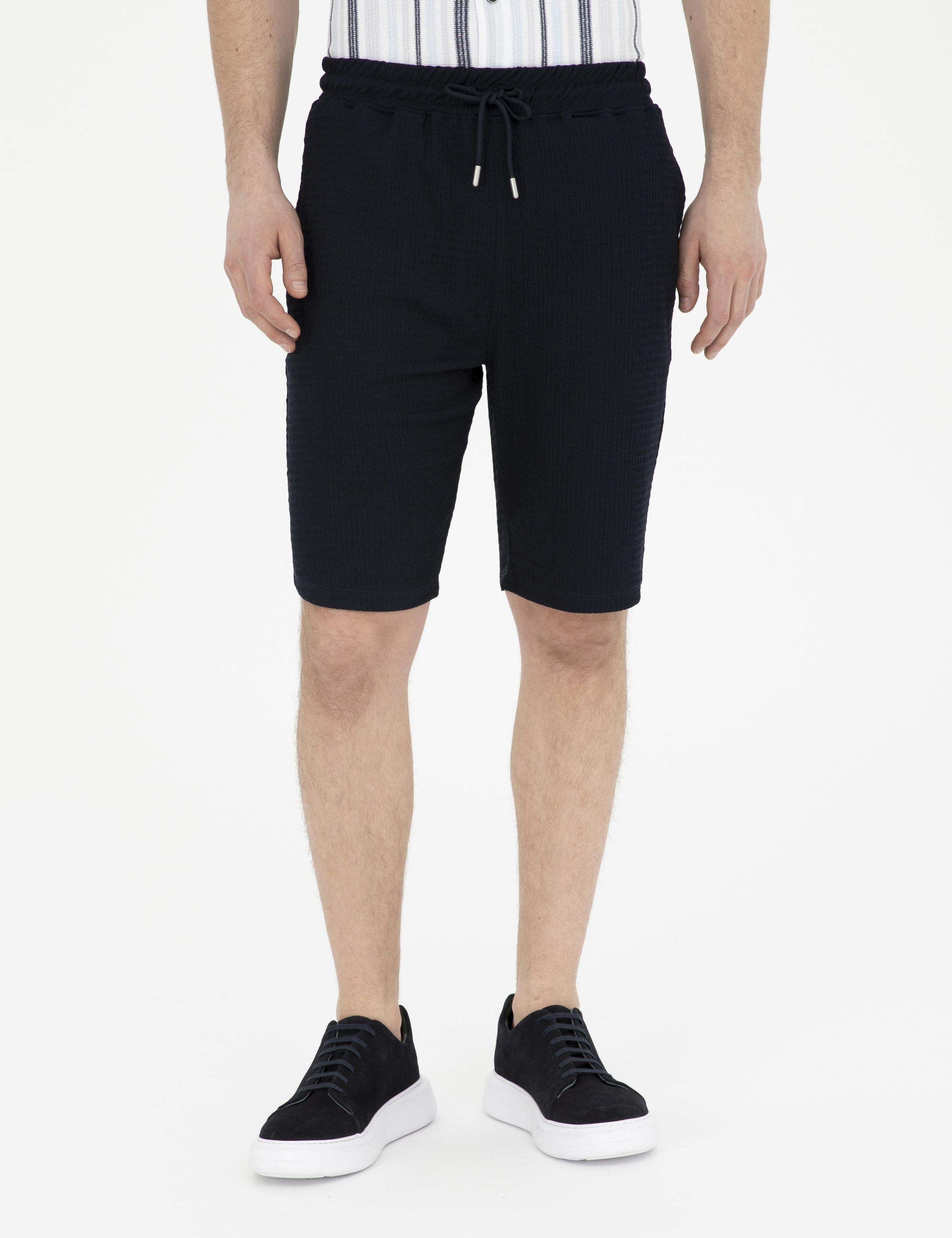 Lacivert Regular Fit Örme Şort