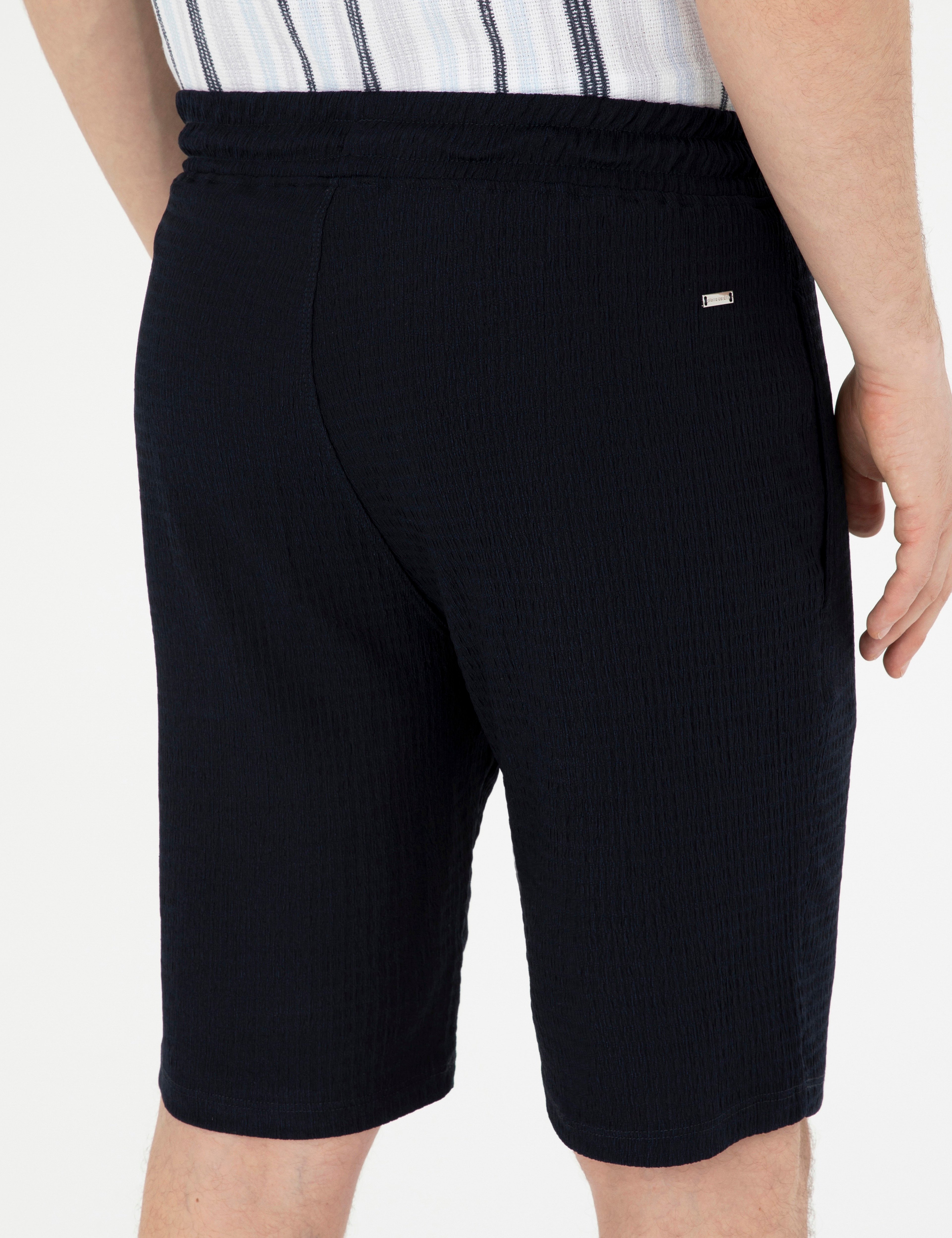 Lacivert Regular Fit Örme Şort - Image 7
