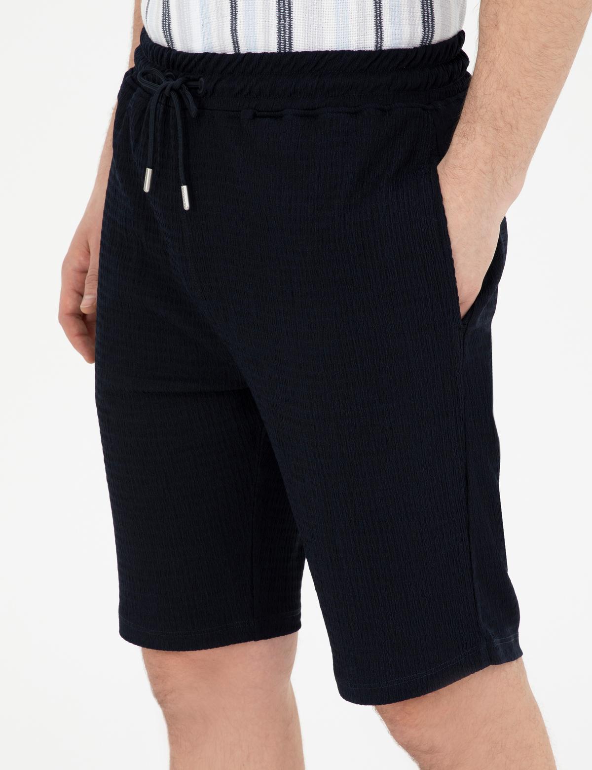 Lacivert Regular Fit Örme Şort - 50286125033