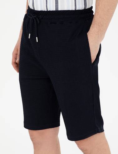 Lacivert Regular Fit Örme Şort