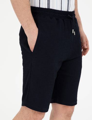 Lacivert Regular Fit Örme Şort