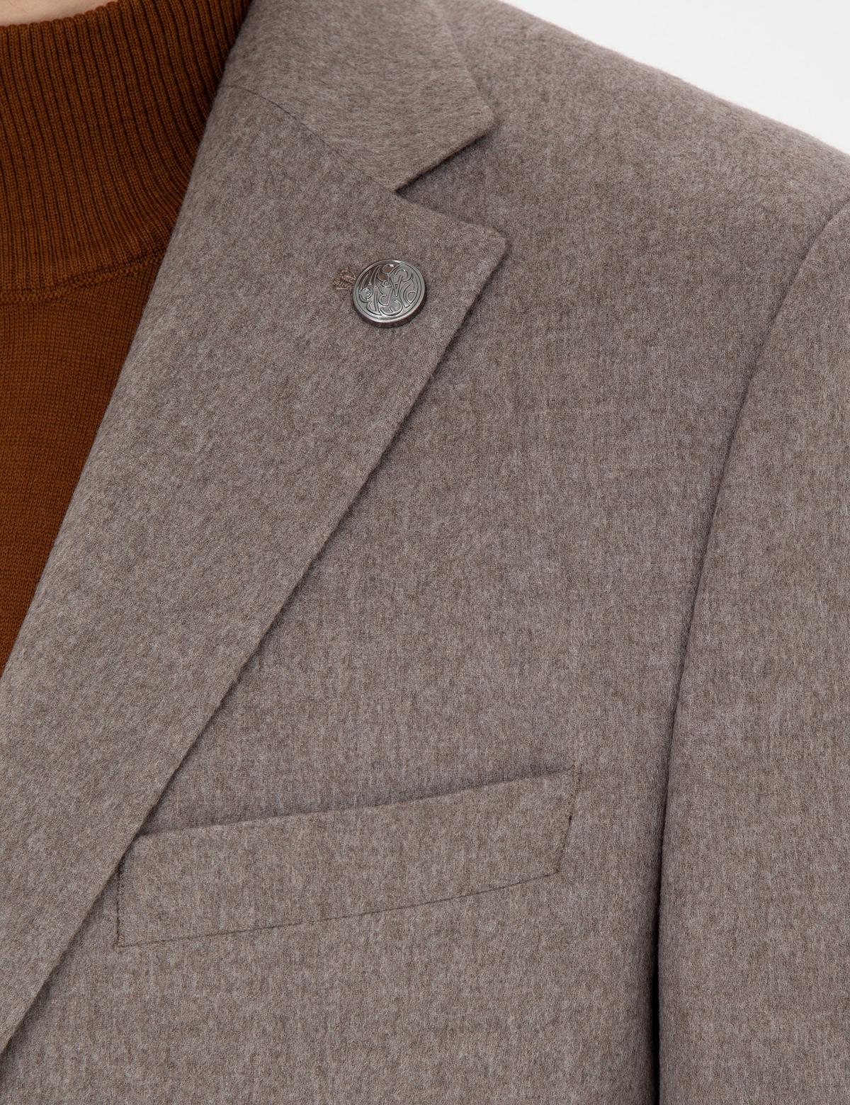 Açık Kahverengi Slim Fit %100 Kaşmir Ceket - 50292652077