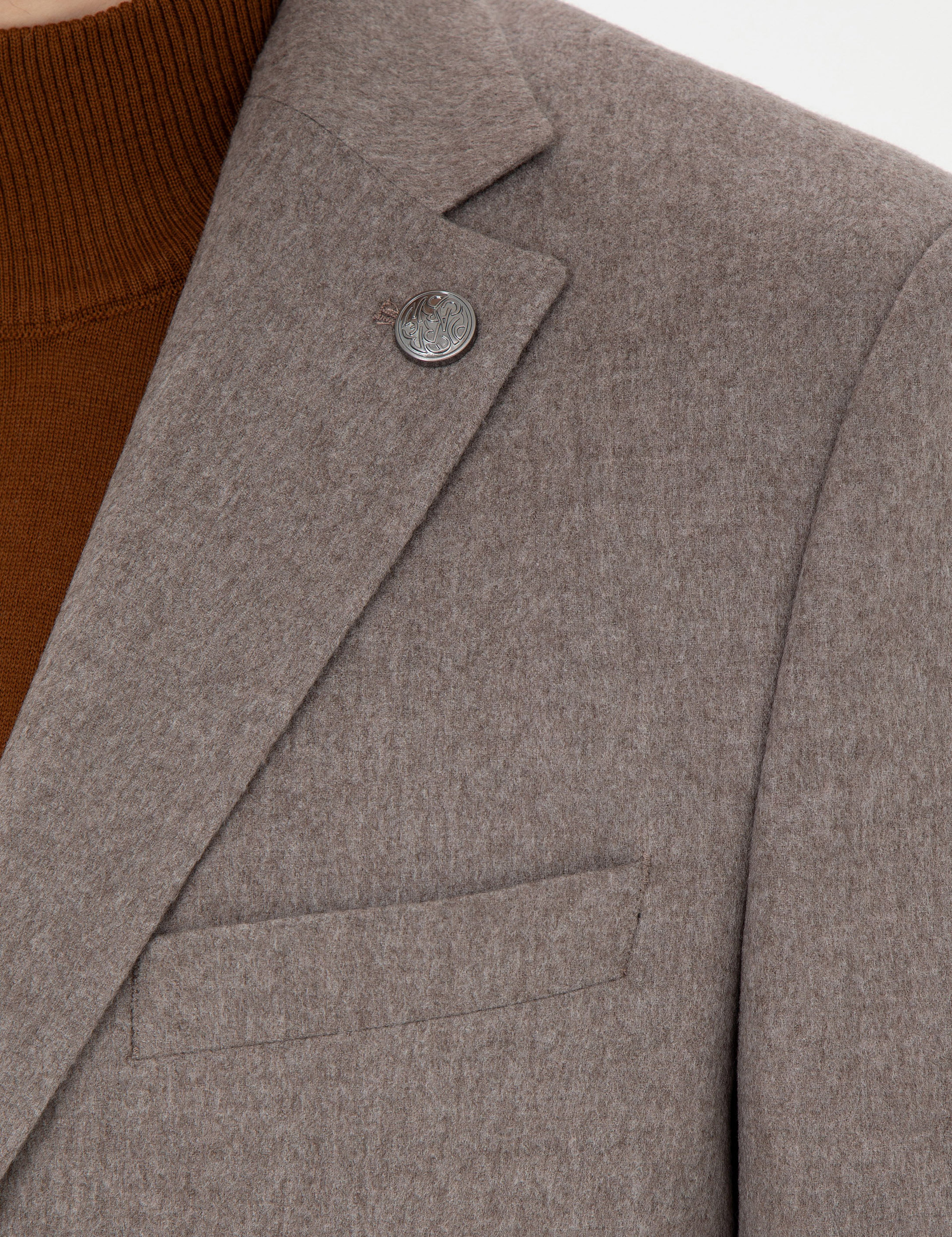 Açık Kahverengi Slim Fit %100 Kaşmir Ceket - Image 7