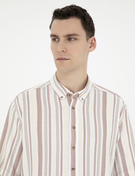 Kahverengi Oversize Kısa Kollu Gömlek - 50285540025