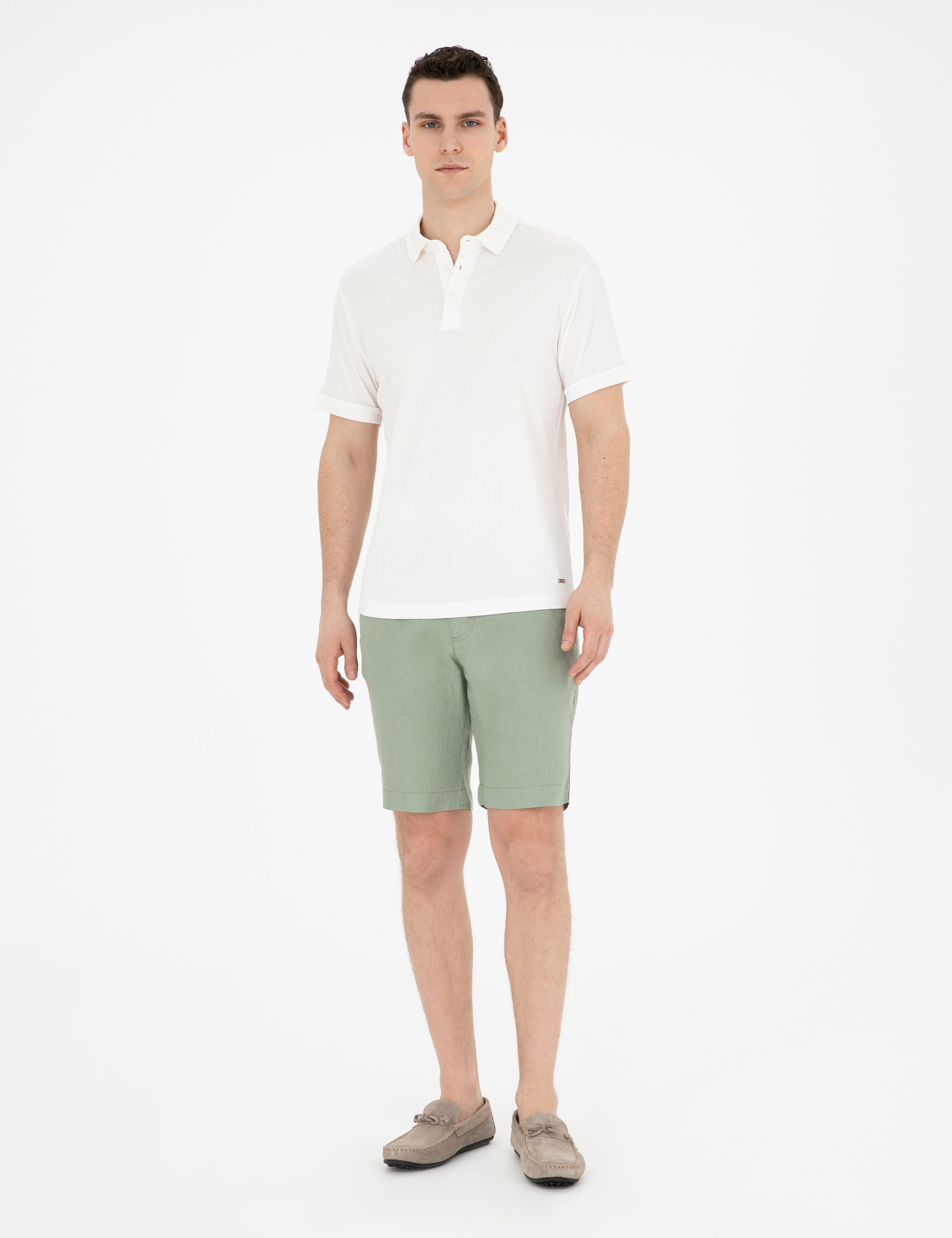 Ekru Slim Fit Tişört - Image 4