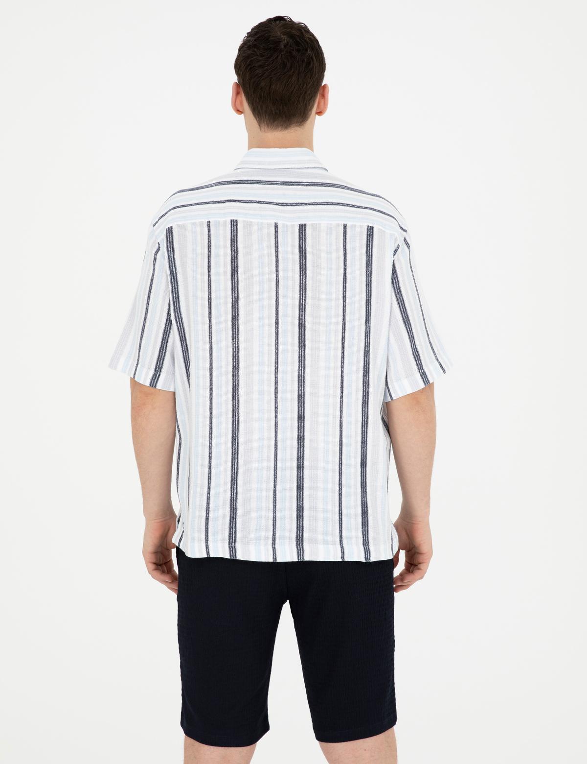 Lacivert Oversize Kısa Kollu Gömlek - 50285540005