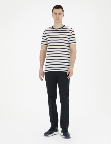 Lacivert Regular Fit Kanvas Pantolon