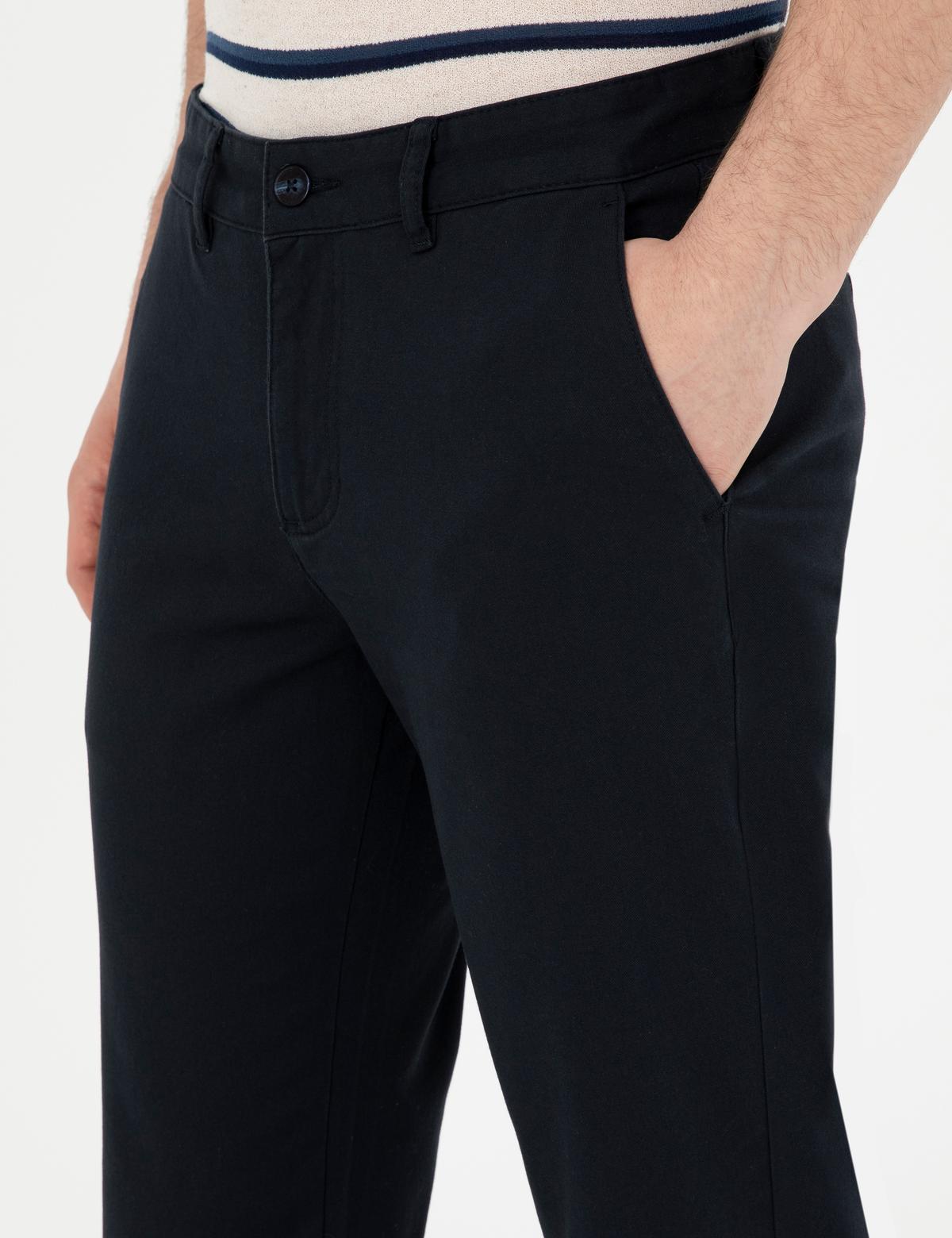 Lacivert Regular Fit Kanvas Pantolon - 50291520084