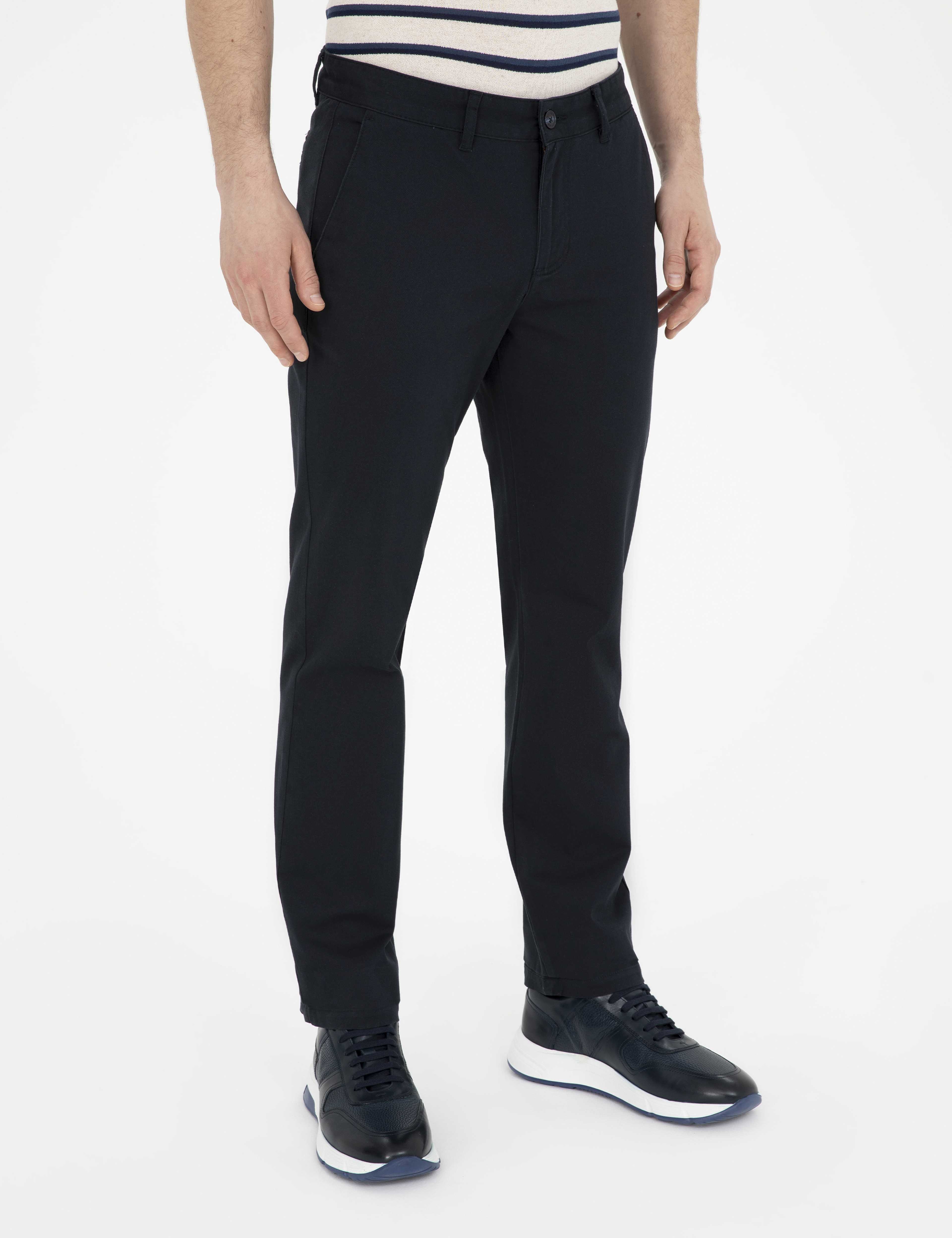 Lacivert Regular Fit Kanvas Pantolon