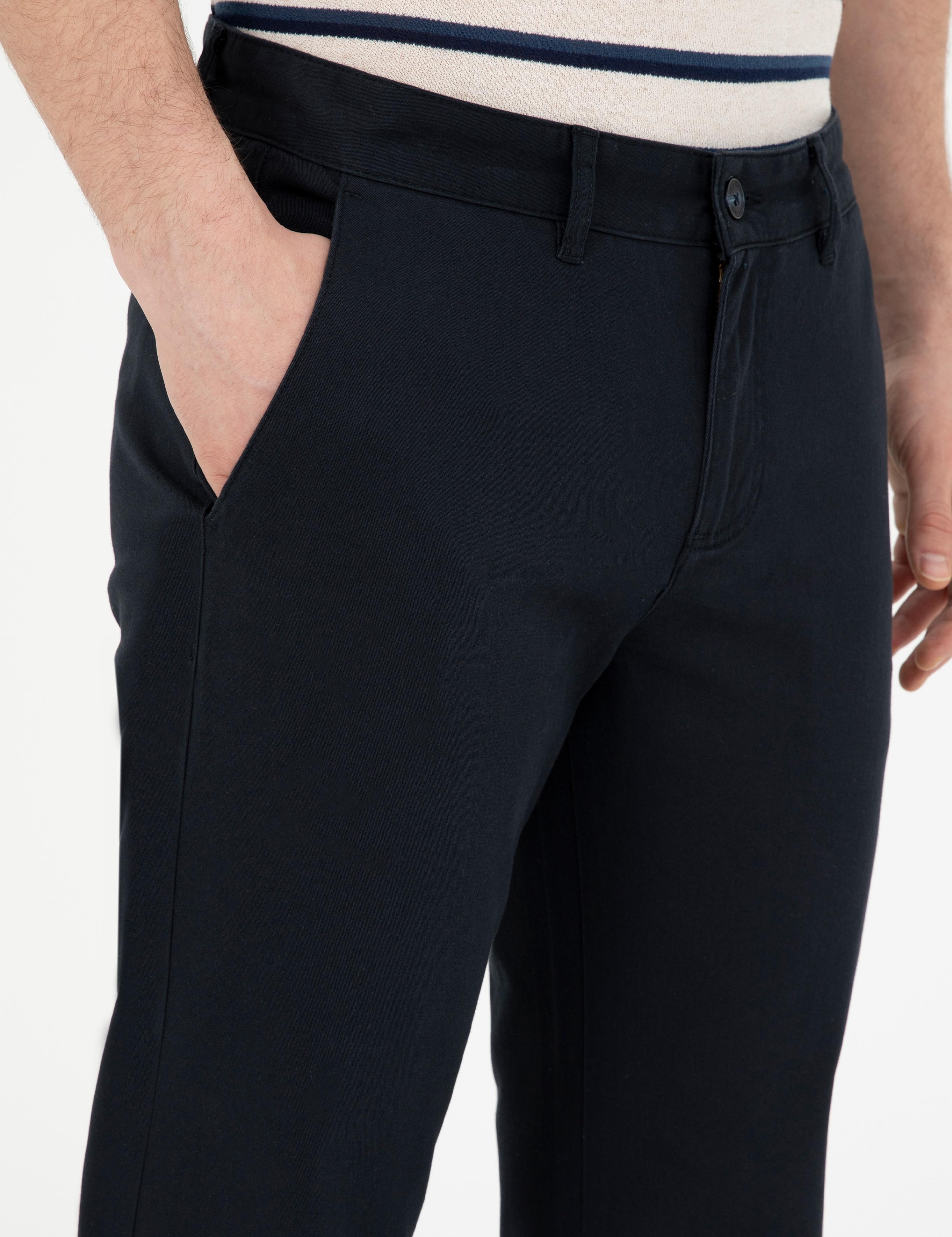 Lacivert Regular Fit Kanvas Pantolon