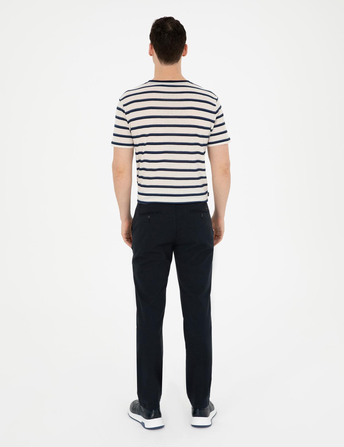 Lacivert Regular Fit Kanvas Pantolon - 50291520084