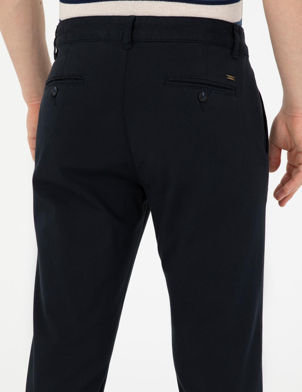 Lacivert Regular Fit Kanvas Pantolon - 50291520084