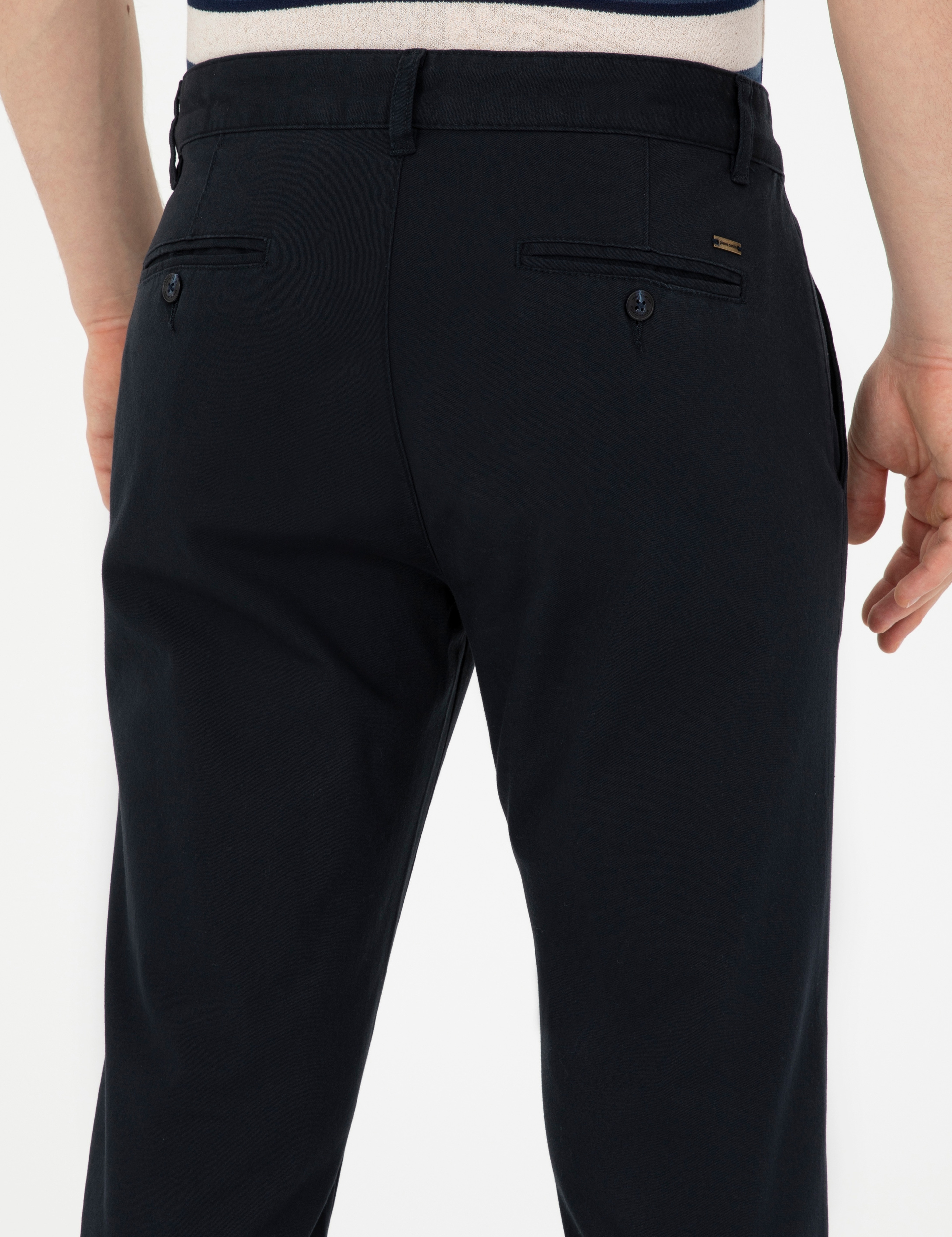 Lacivert Regular Fit Kanvas Pantolon - Image 7