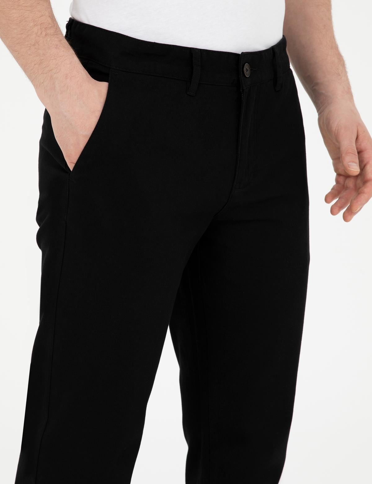 Siyah Regular Fit Kanvas Pantolon - 50291520156