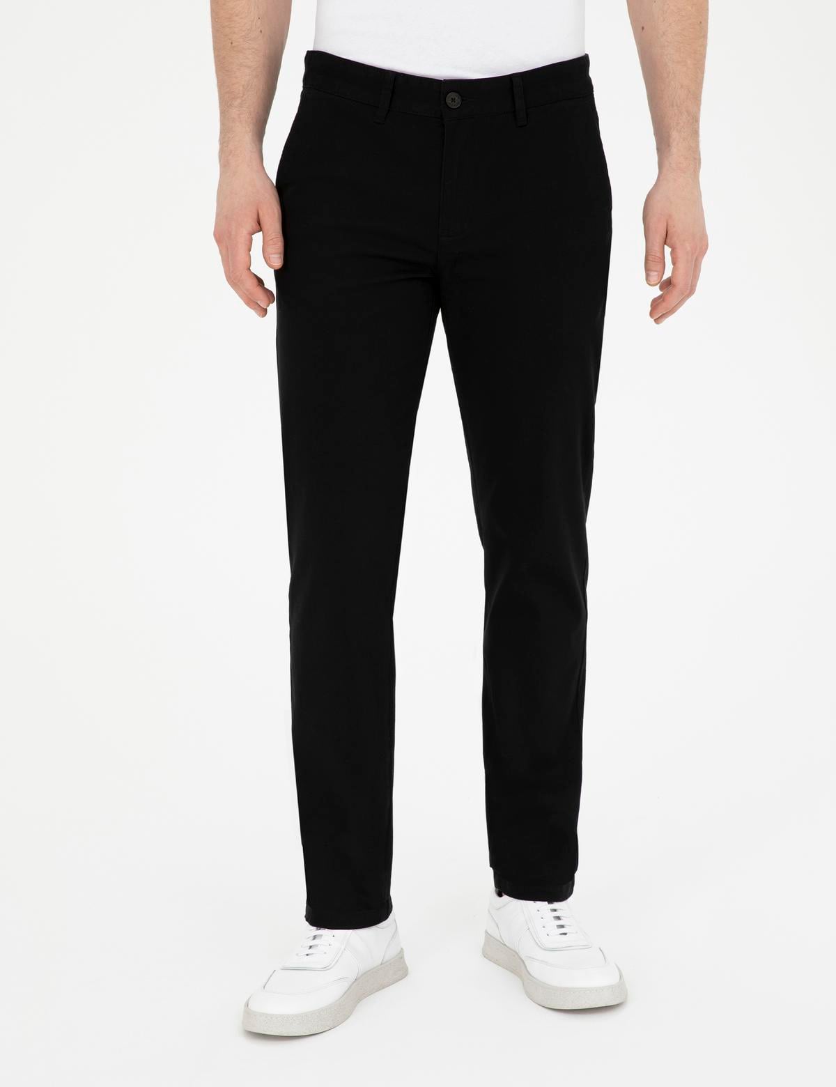 Siyah Regular Fit Kanvas Pantolon - 50291520156