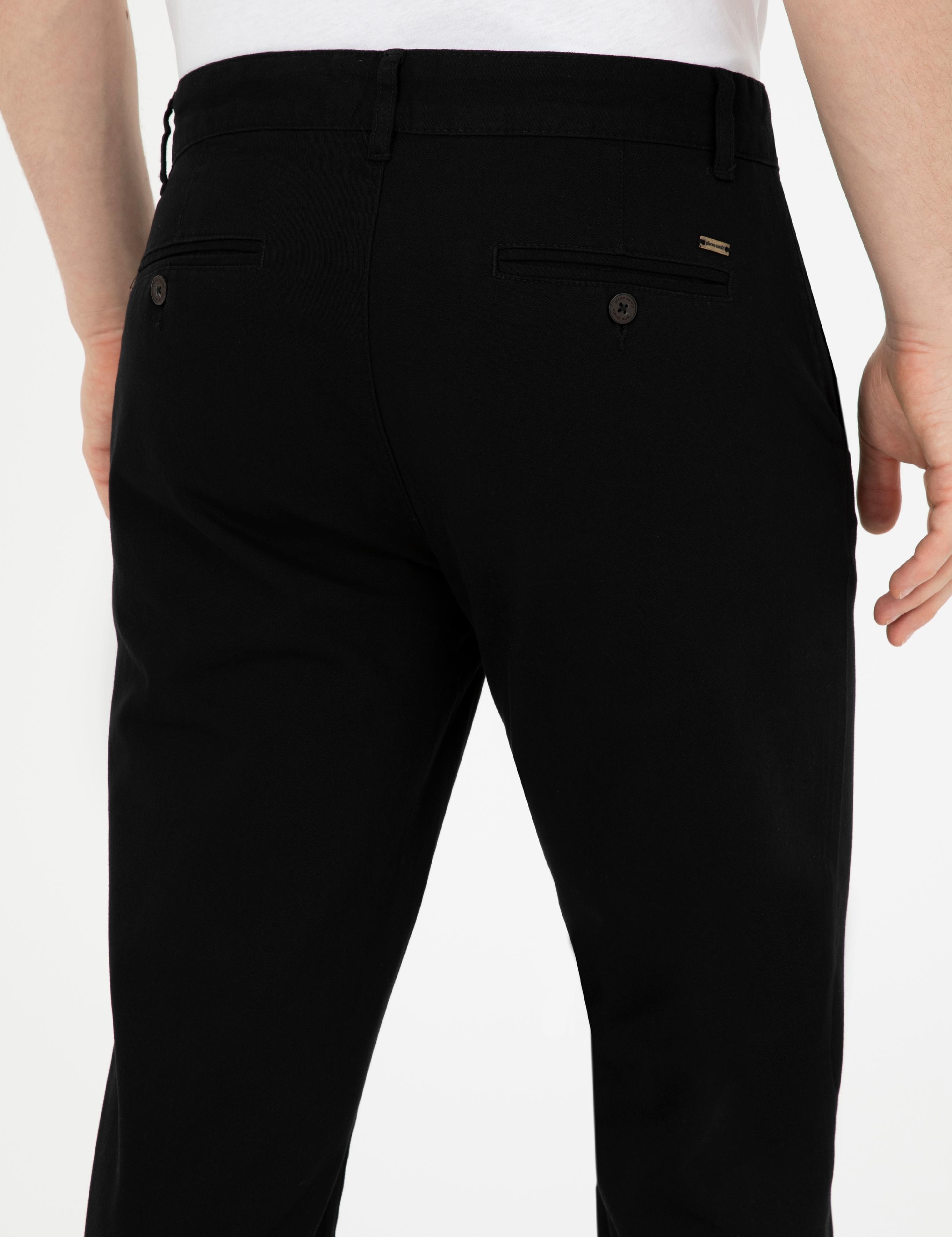 Siyah Regular Fit Kanvas Pantolon