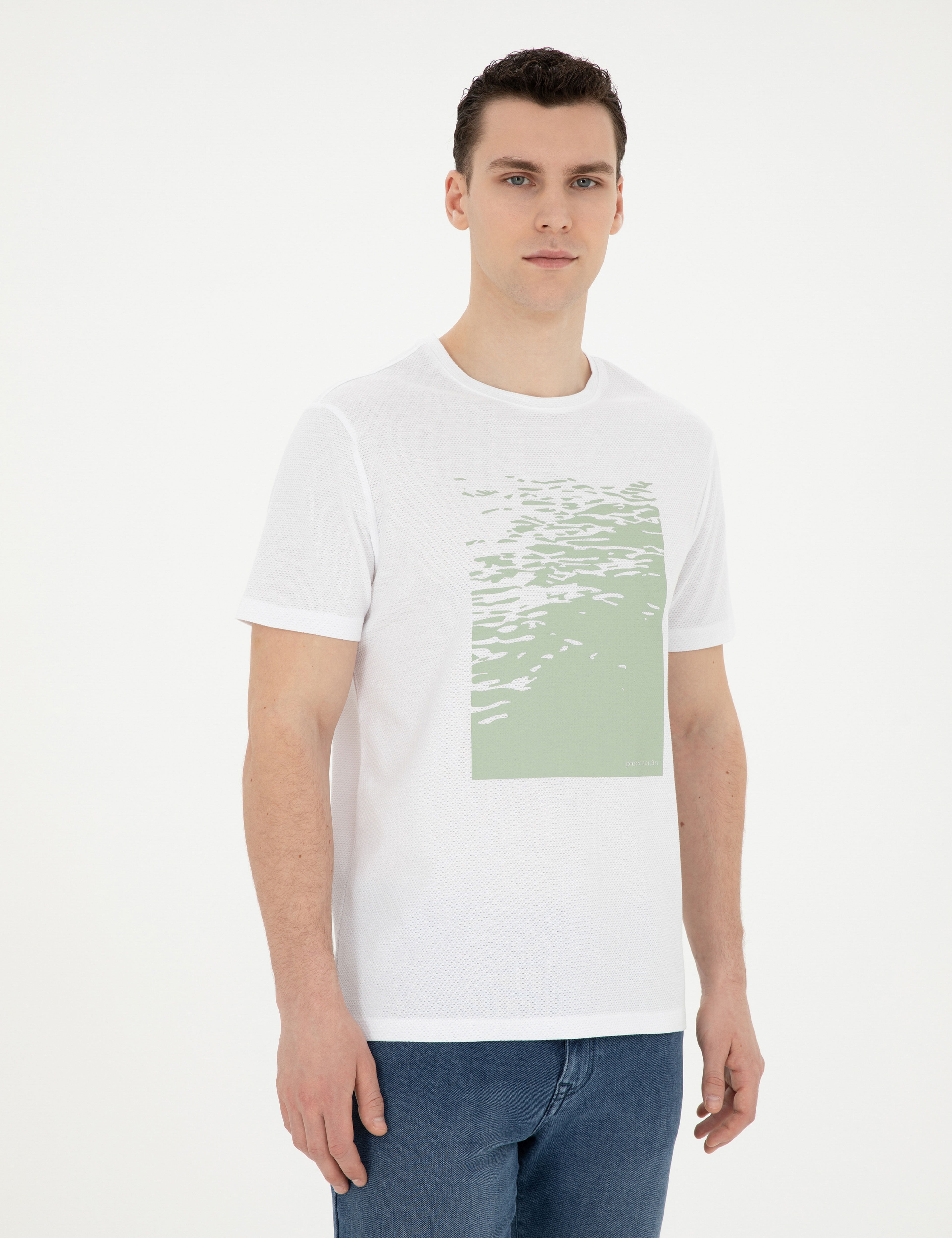 Beyaz Slim Fit Tişört - Image 3
