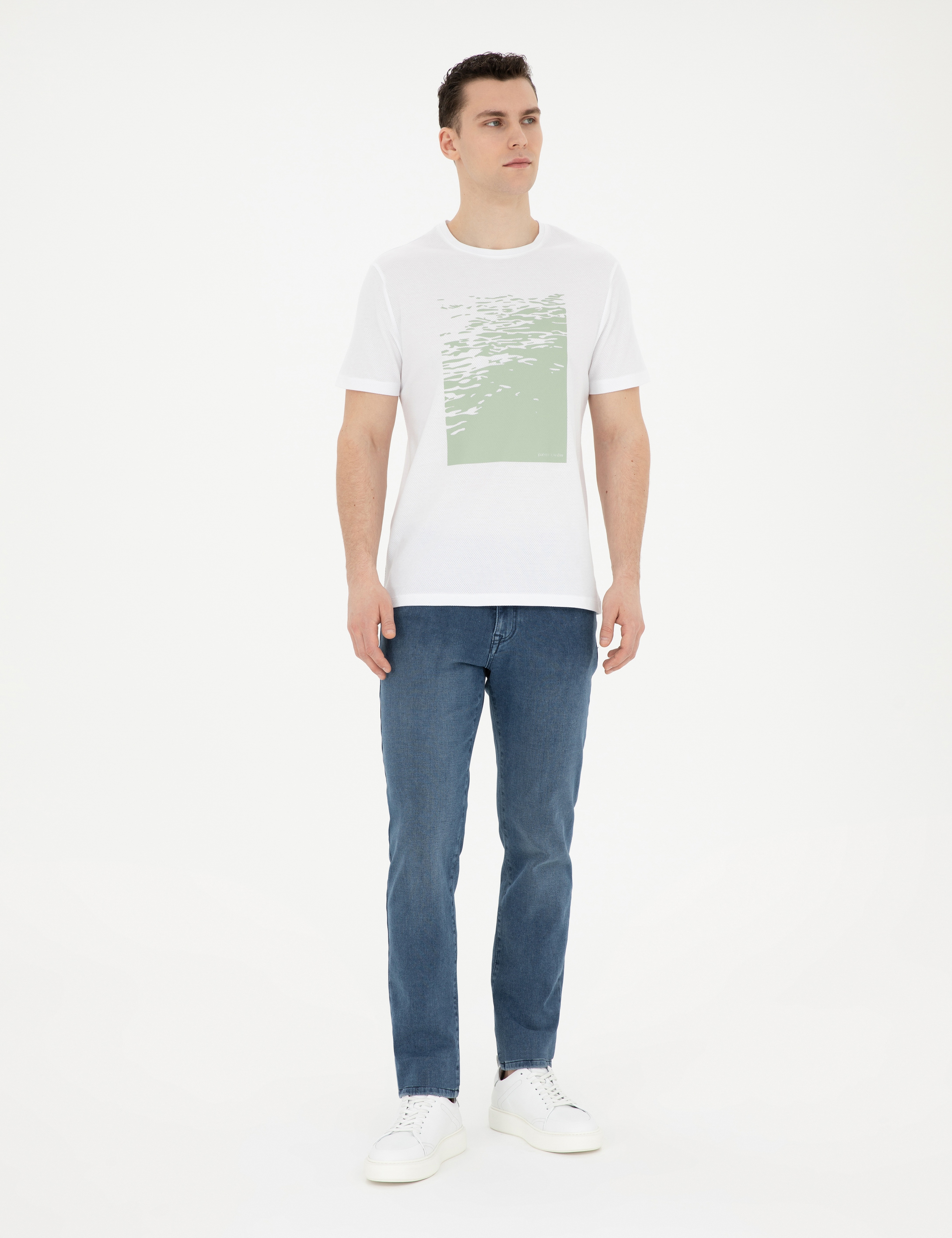 Beyaz Slim Fit Tişört - Image 4
