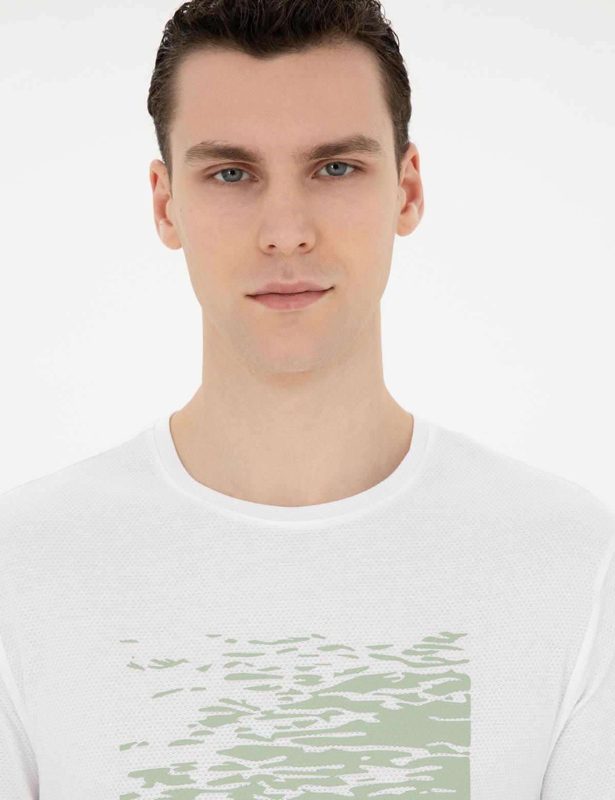 Beyaz Slim Fit Tişört - 50280946047