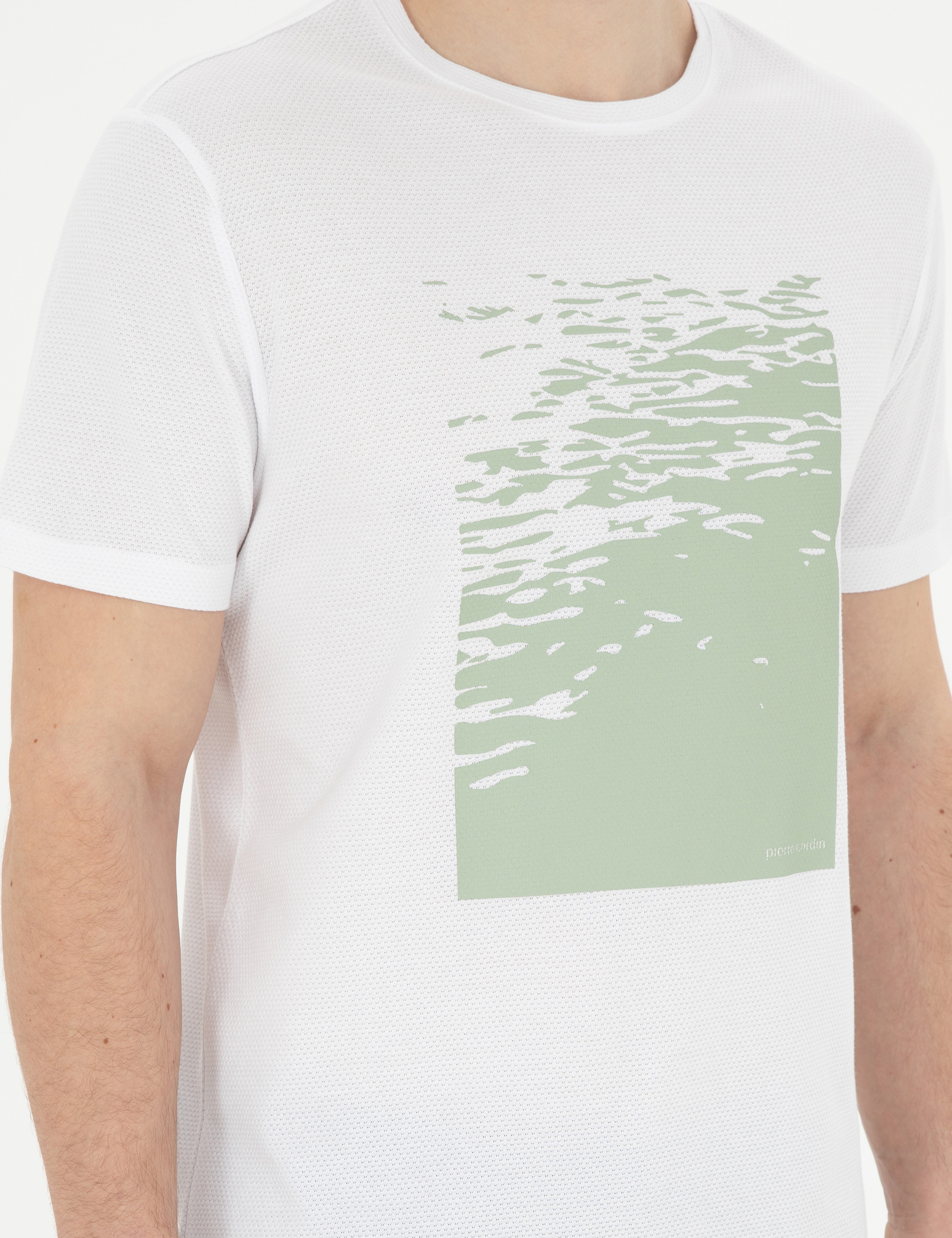 Beyaz Slim Fit Tişört - Image 6