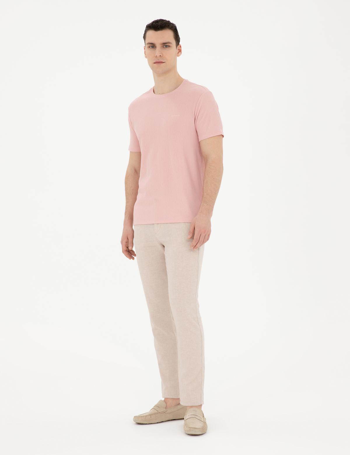 Pembe Slim Fit Tişört - 50288914052