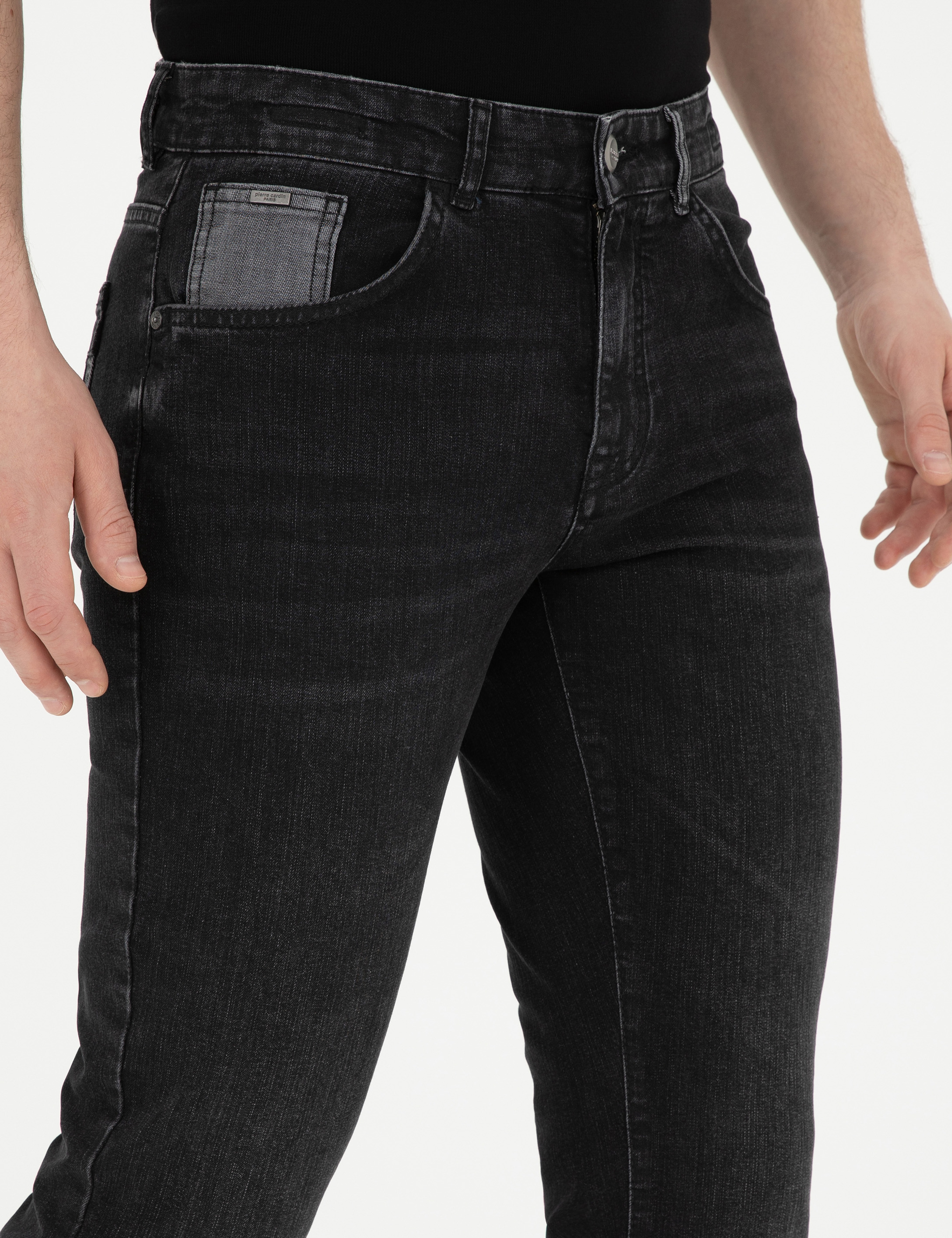 Antrasit Slim Fit Jean Pantolon - Image 5