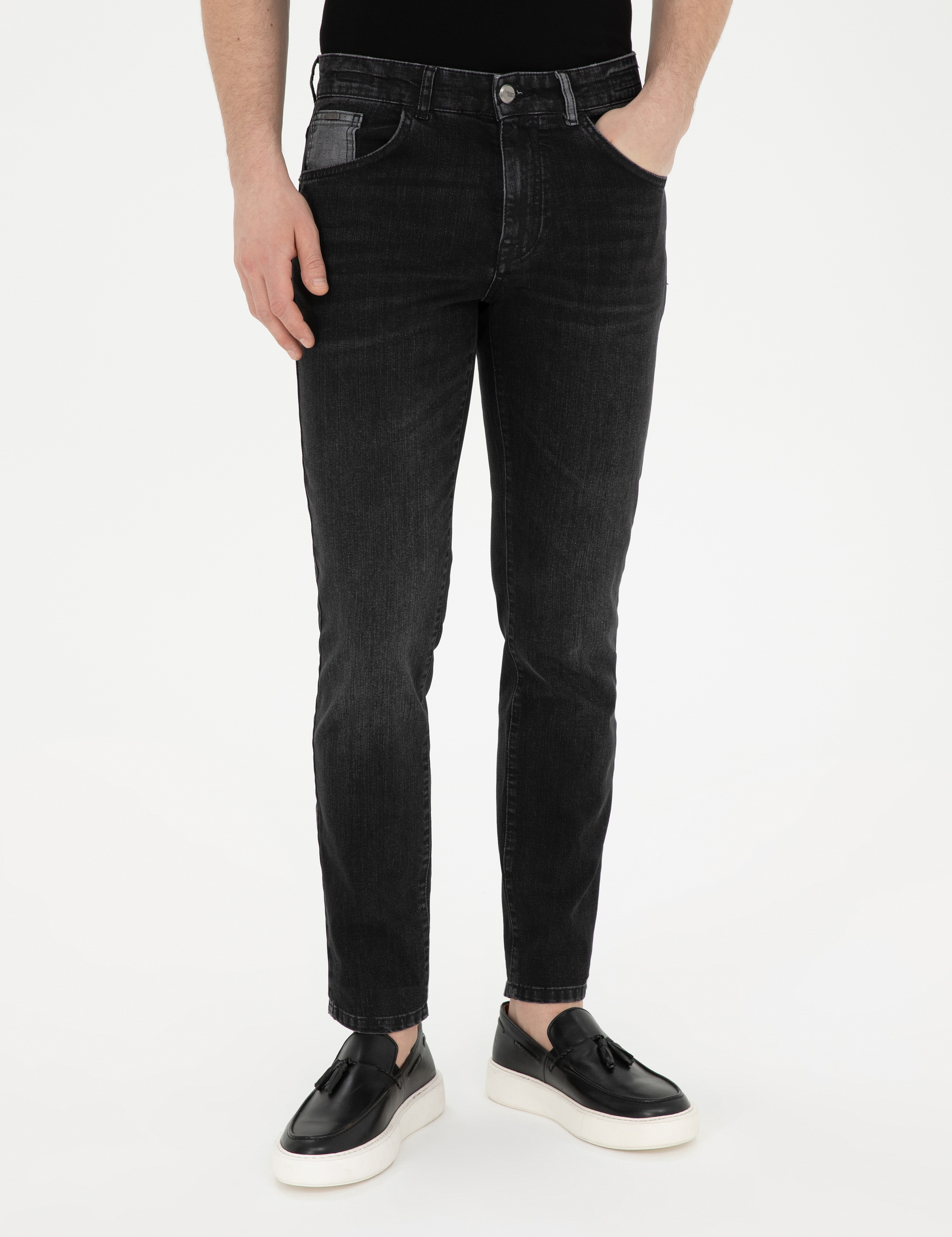 Antrasit Slim Fit Jean Pantolon - Image 2