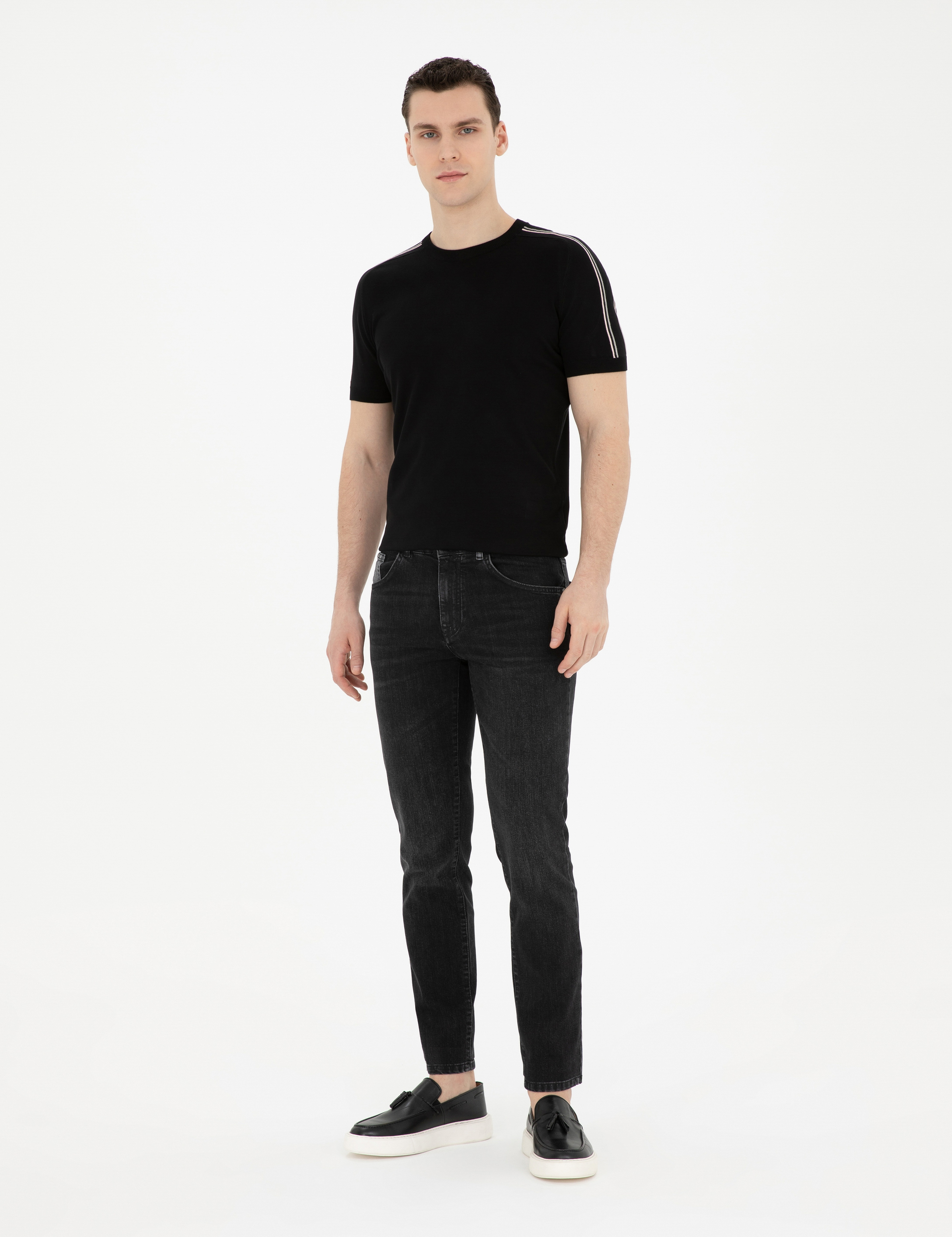 Antrasit Slim Fit Jean Pantolon - Image 3