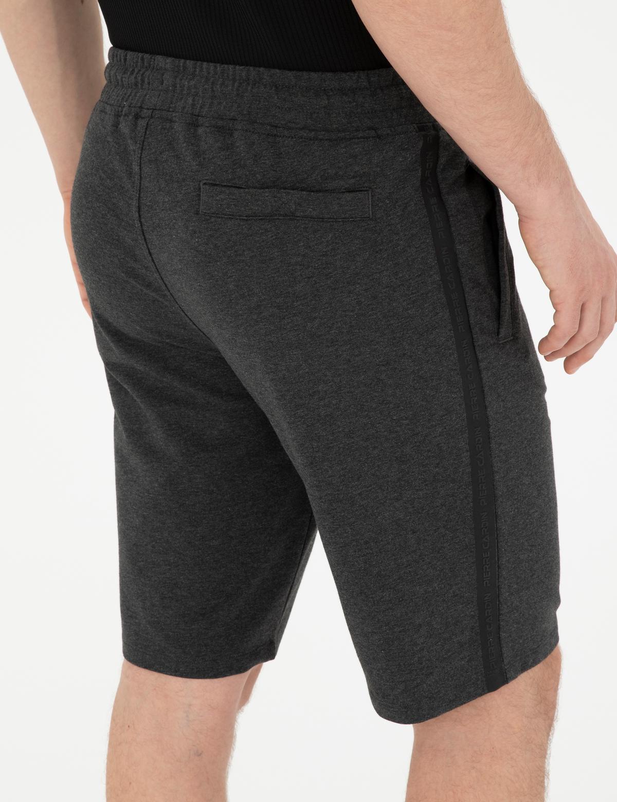 Antrasit Melanj Slim Fit Örme Şort - 50292994018