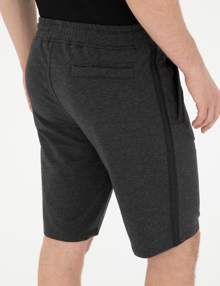 Antrasit Melanj Slim Fit Örme Şort - 50292994018