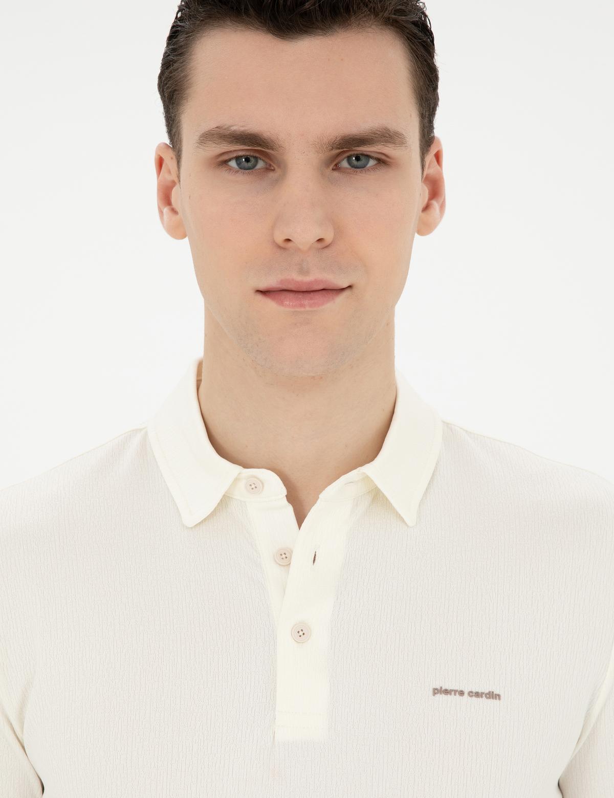 Ekru Slim Fit Tişört - 50292631010