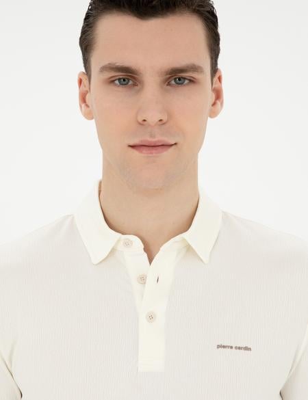 Ekru Slim Fit Tişört - 50292631010