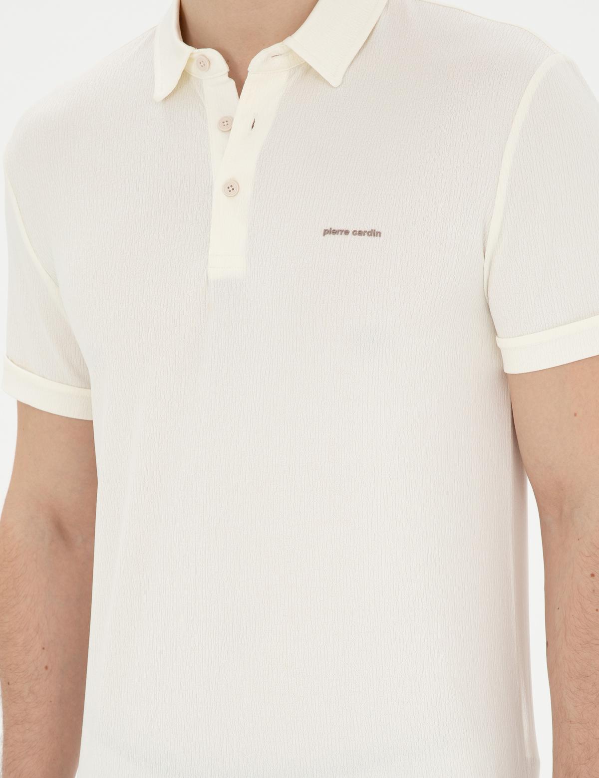 Ekru Slim Fit Tişört - 50292631010