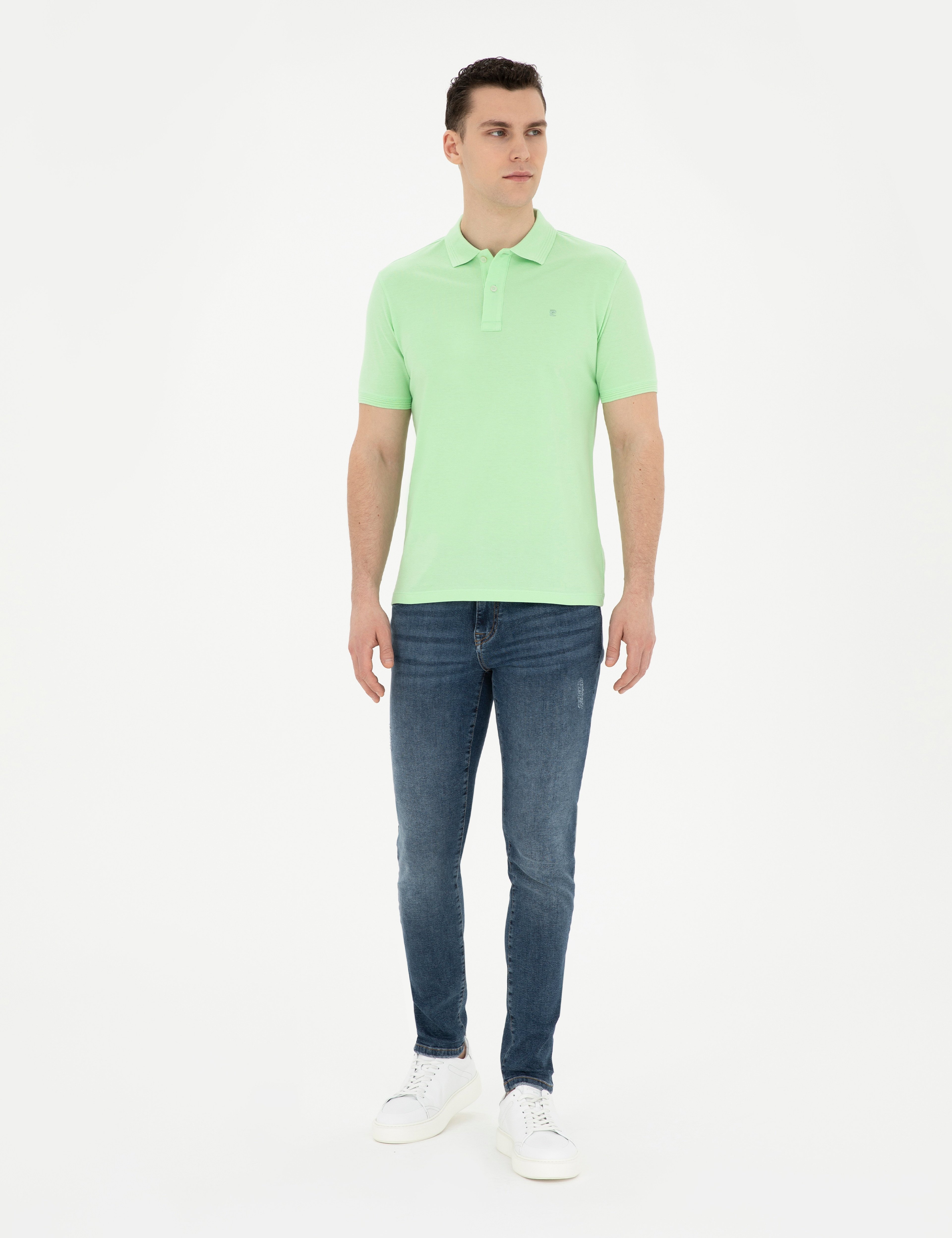 Fıstık Yeşili Slim Fit Basic Tişört