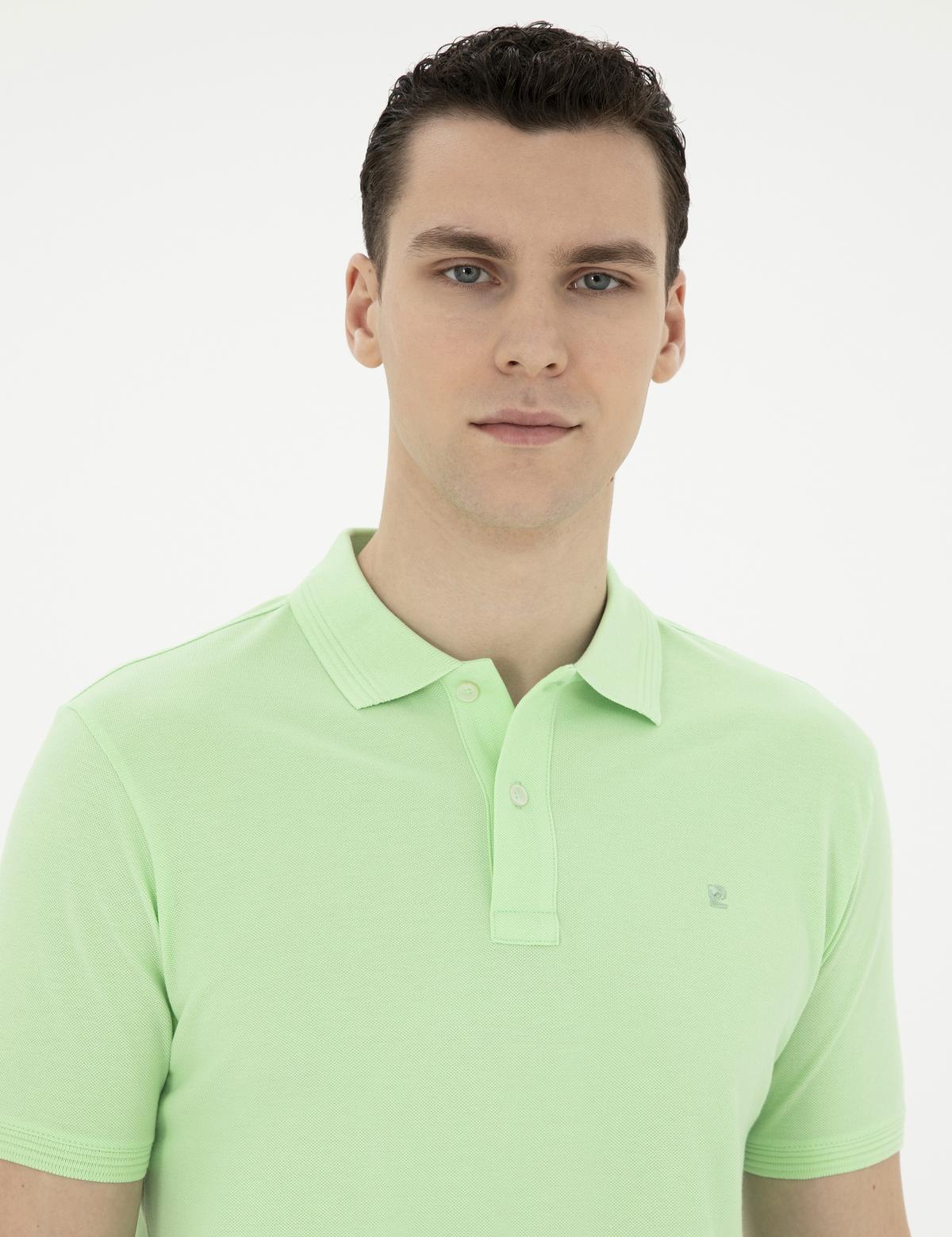 Fıstık Yeşili Slim Fit Basic Tişört - 50280754183