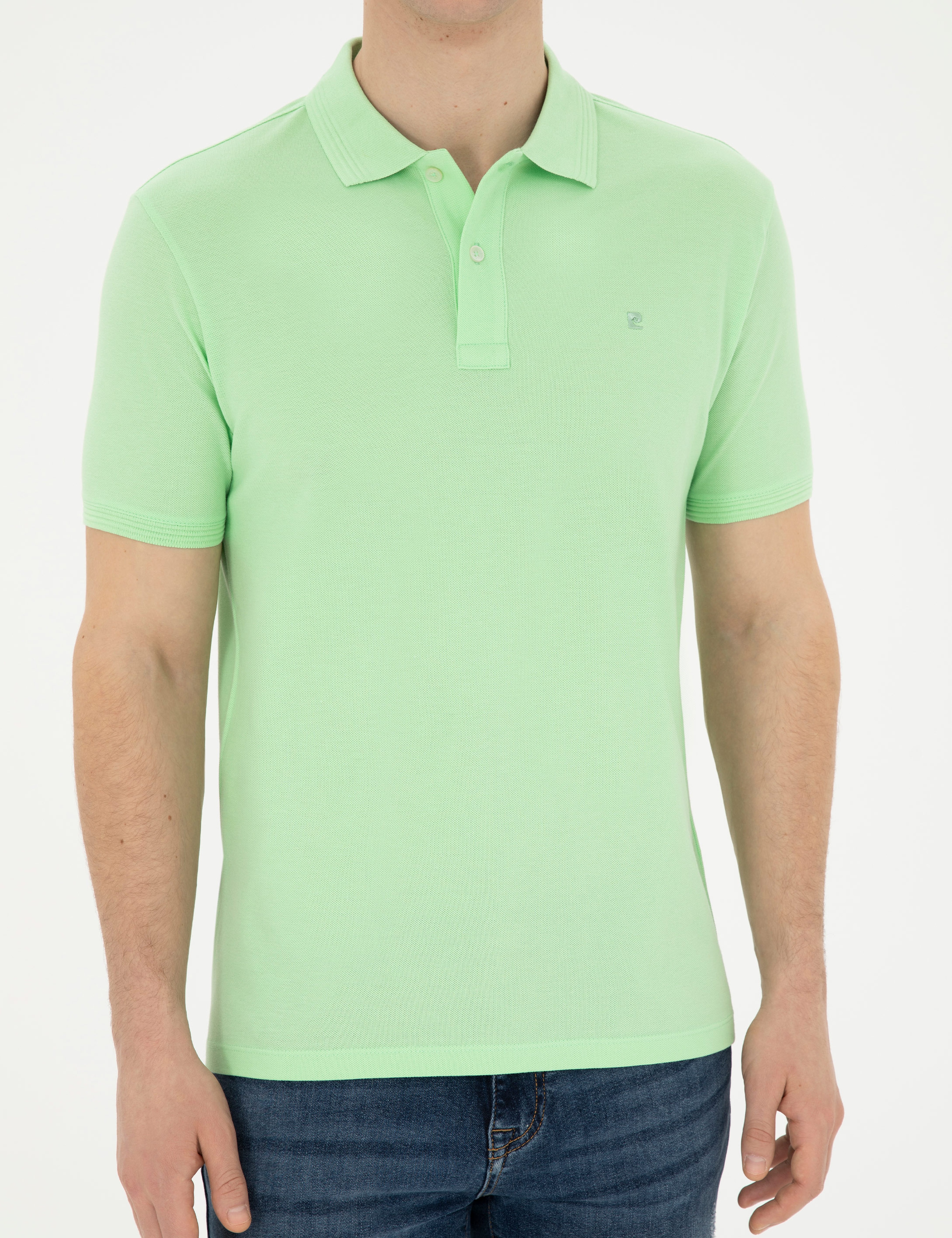Fıstık Yeşili Slim Fit Basic Tişört - Image 6