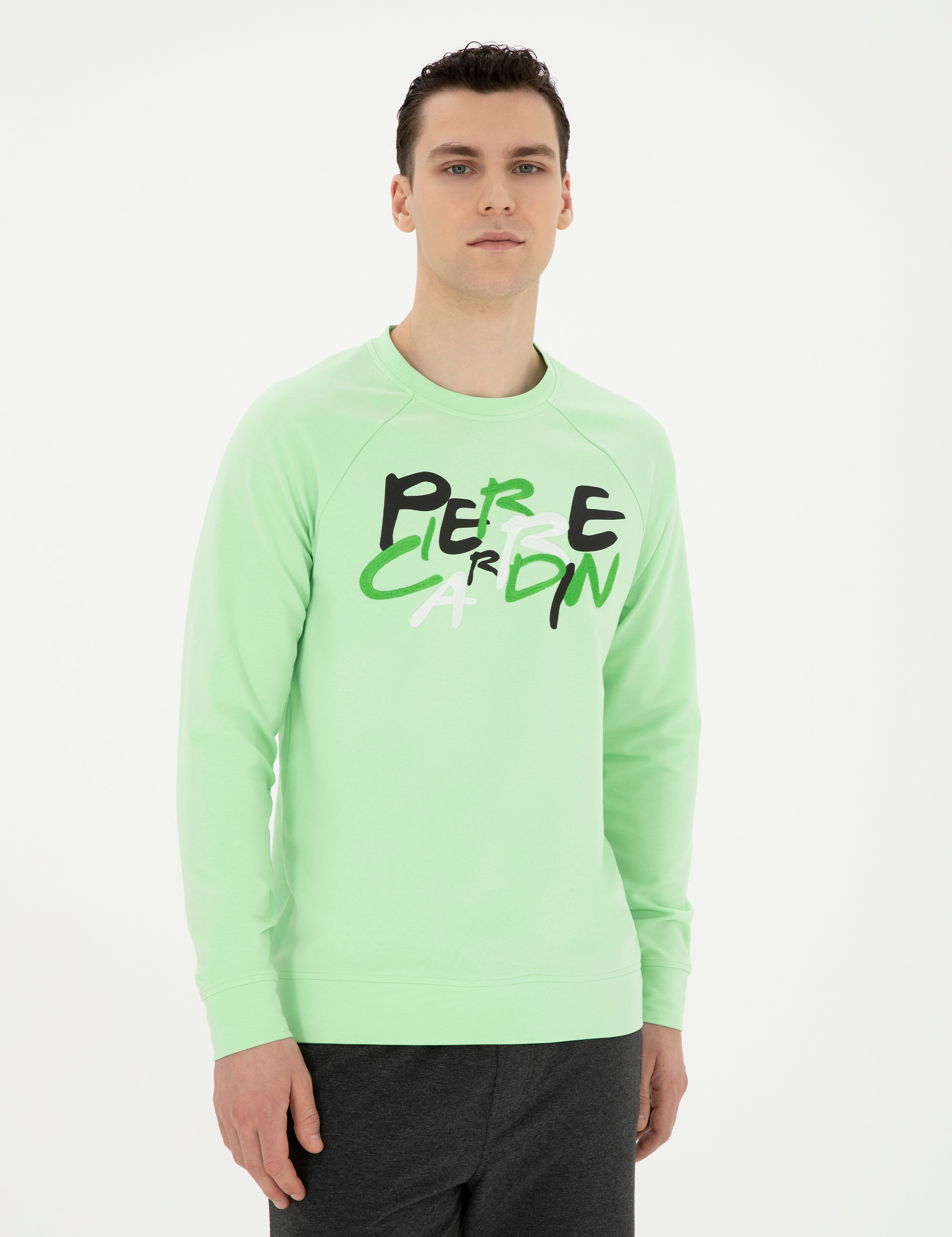 Fıstık Yeşili Regular Fit Sweatshirt - Image 3