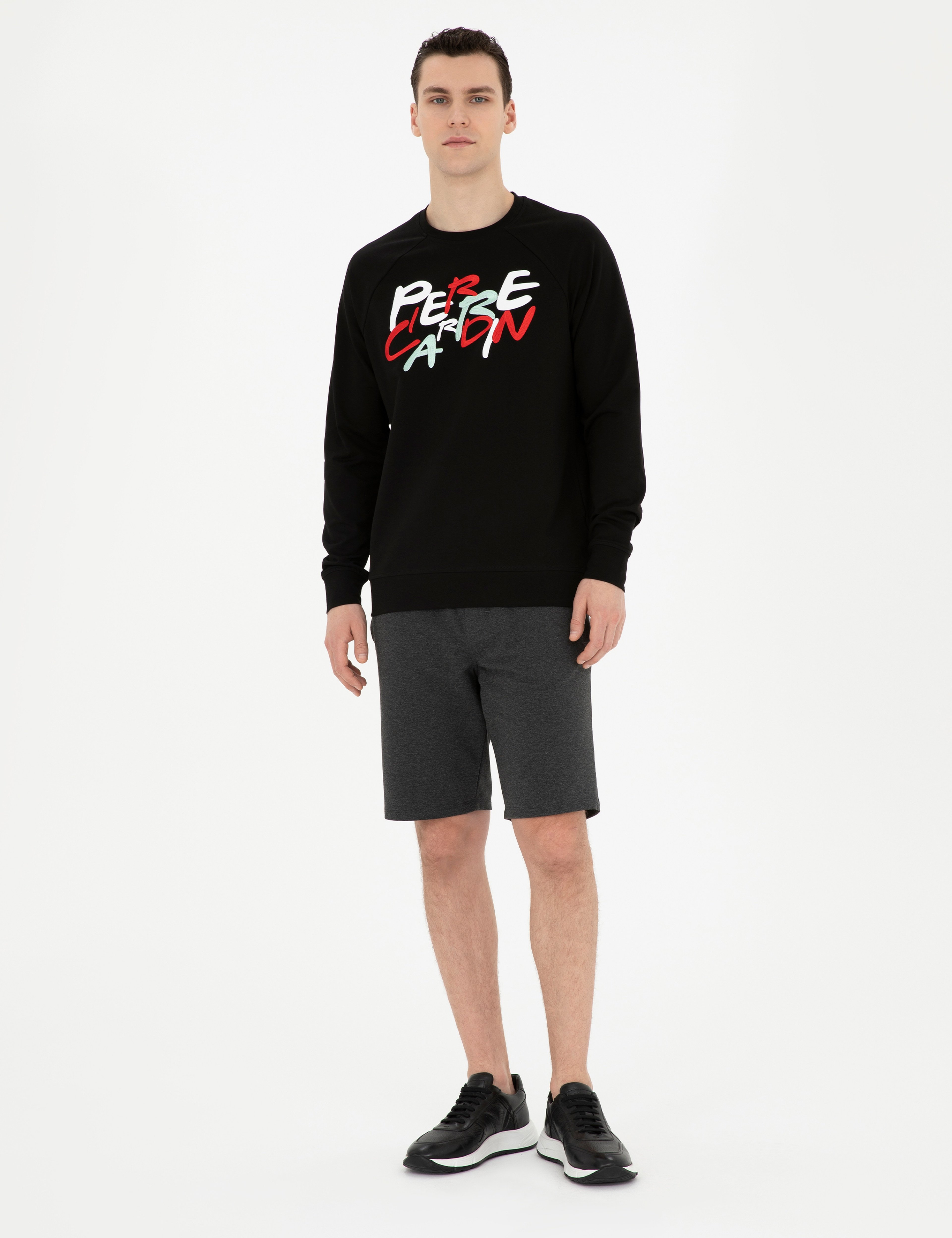 Siyah Regular Fit Sweatshirt - Image 4