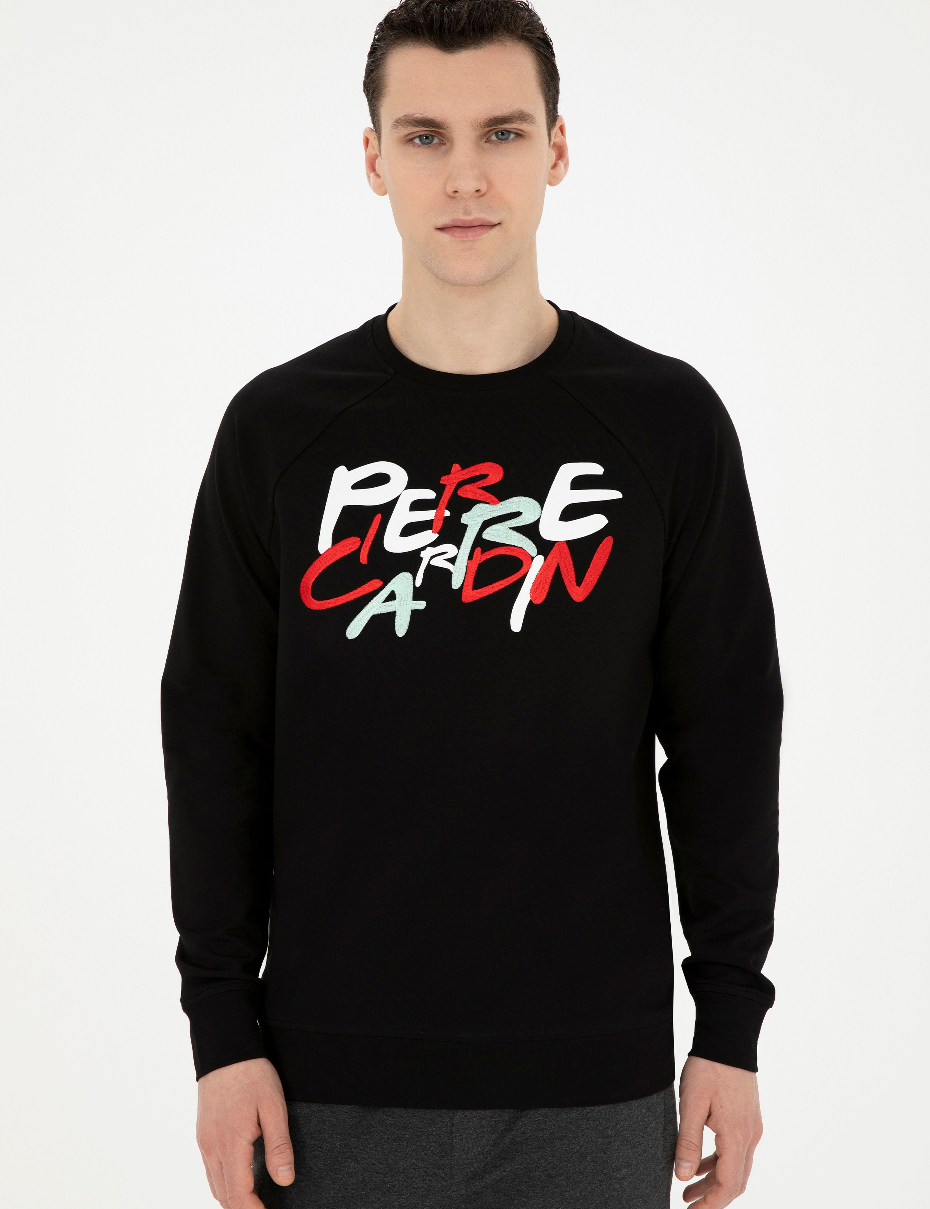 Siyah Regular Fit Sweatshirt - Image 3
