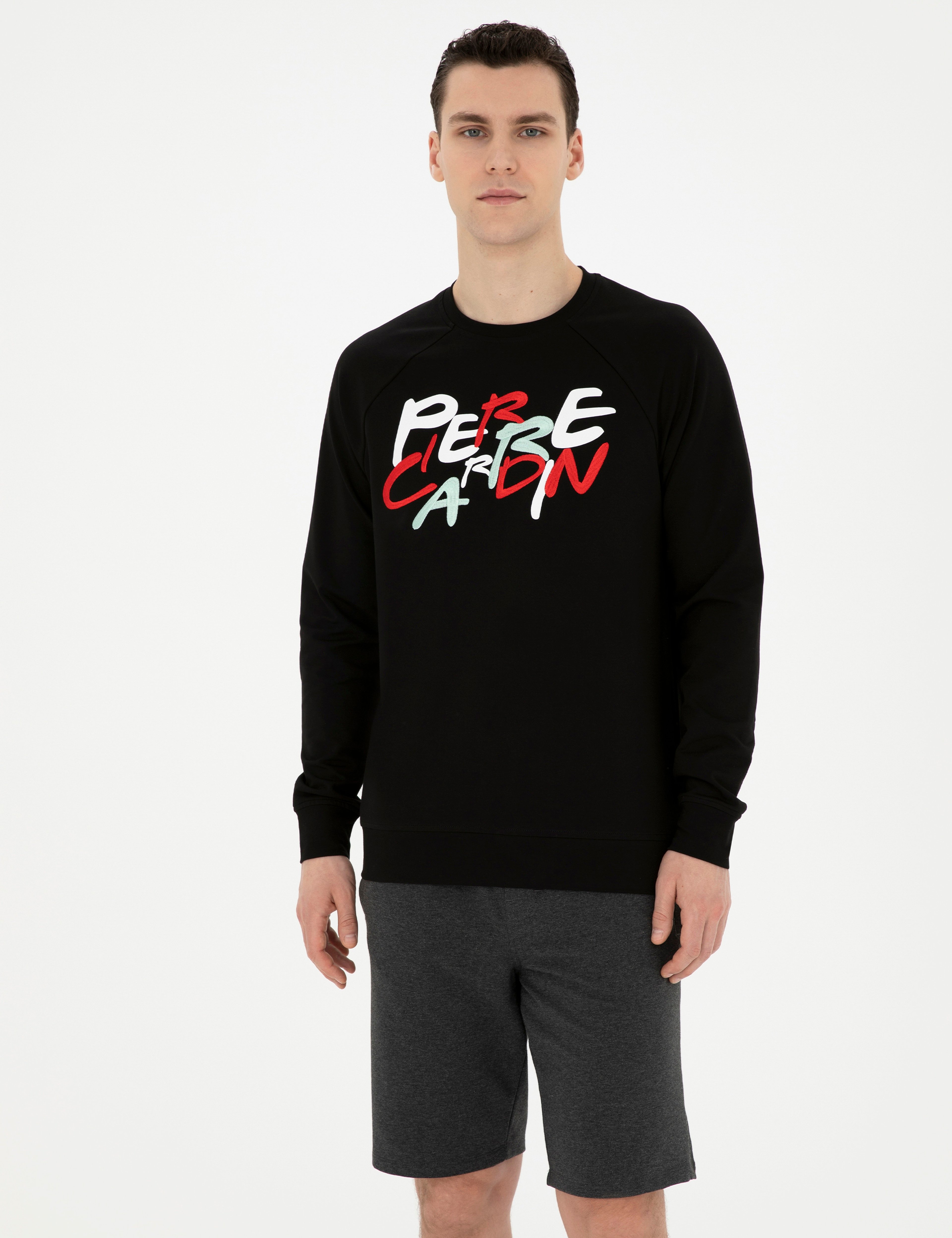 Siyah Regular Fit Sweatshirt - Image 1