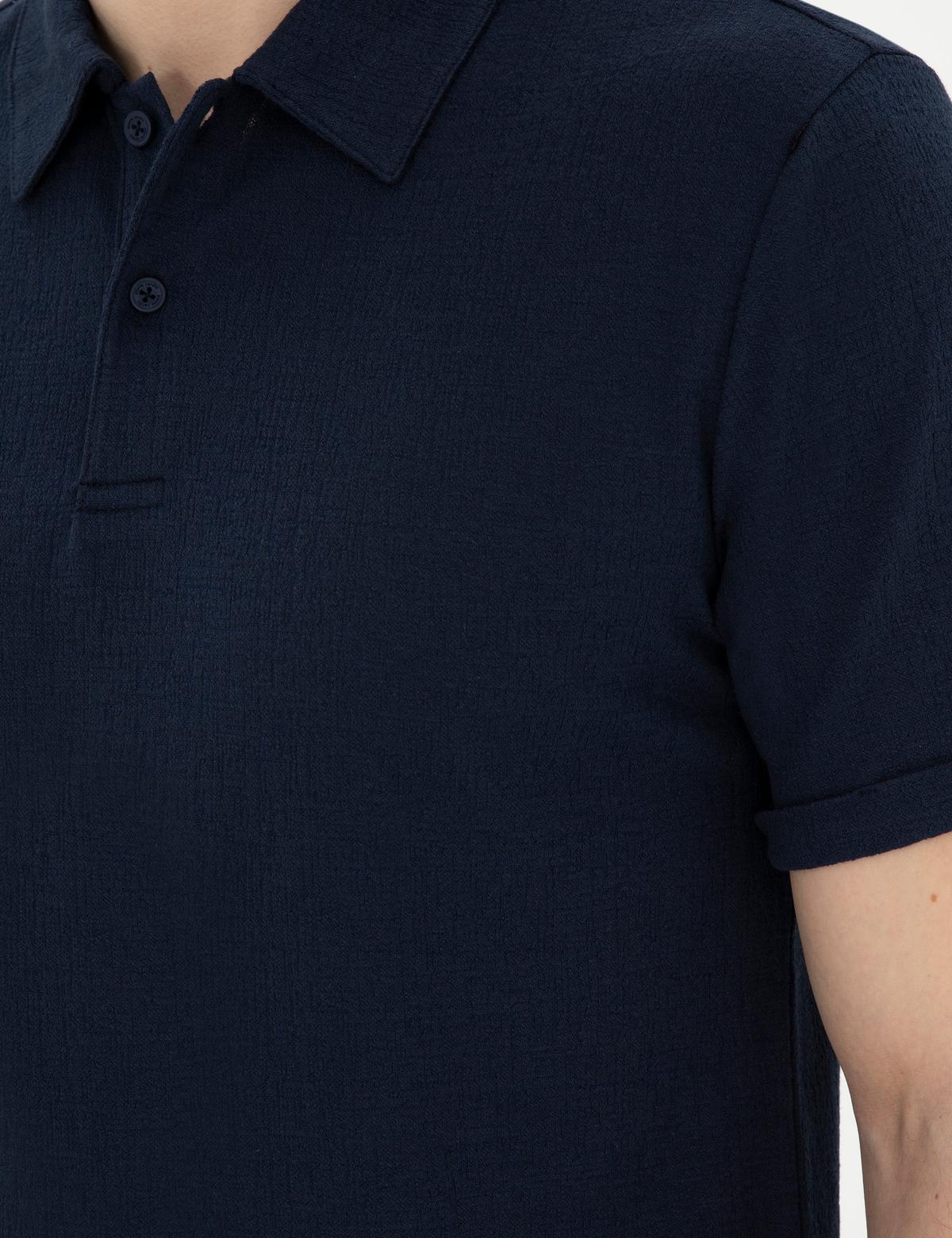 Lacivert Slim Fit Tişört - 50292609007