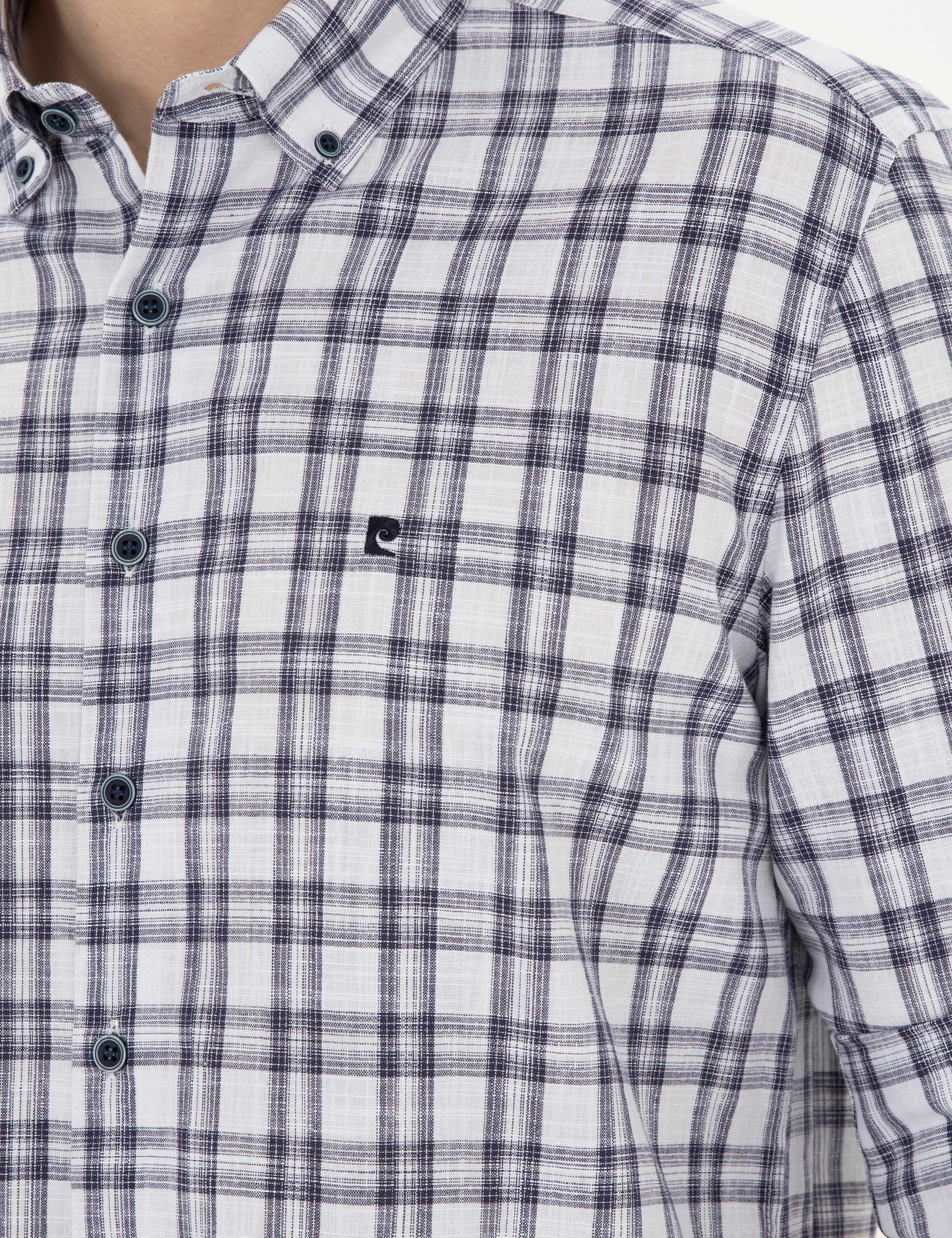 Lacivert Regular Fit Uzun Kollu Gömlek - Image 7