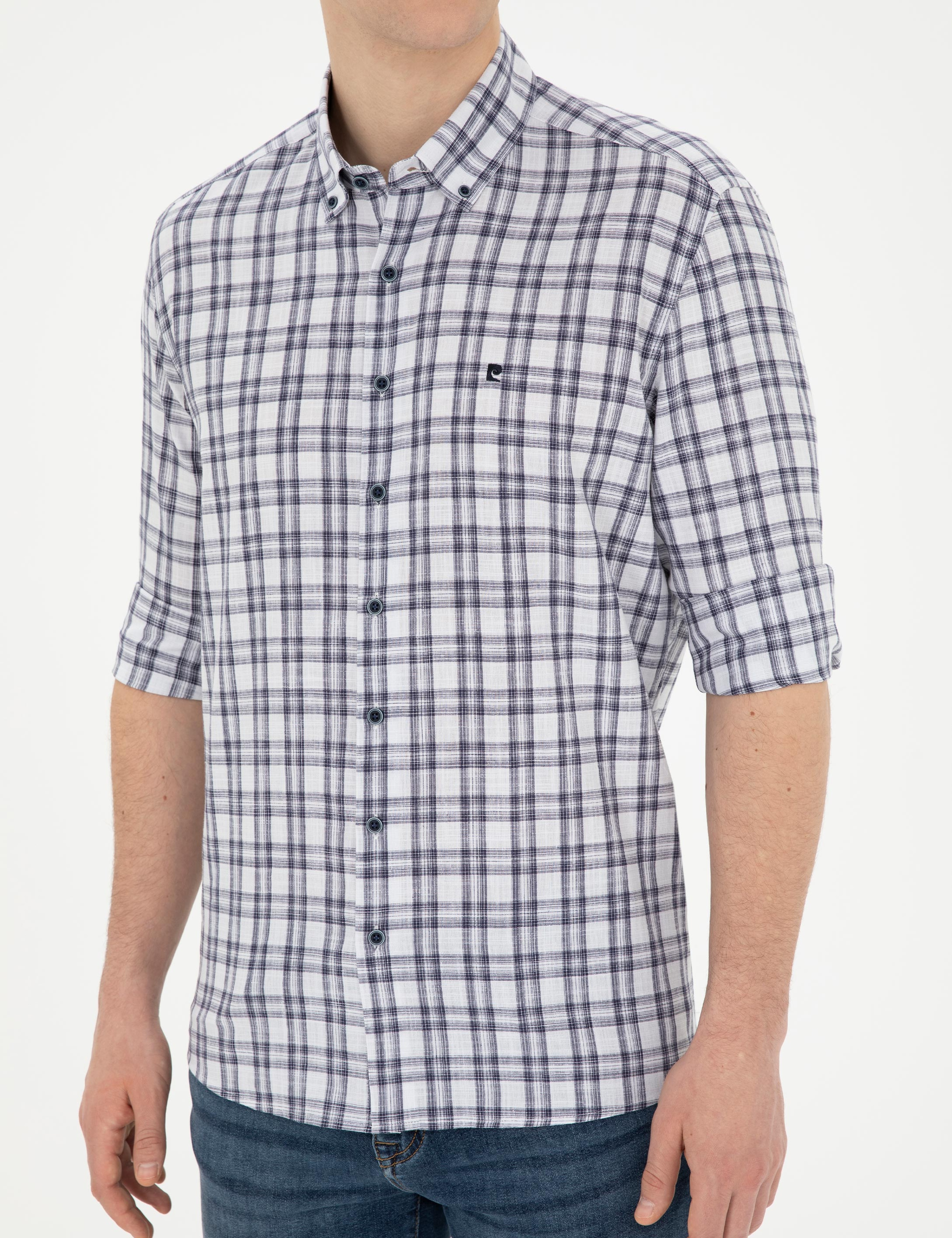 Lacivert Regular Fit Uzun Kollu Gömlek - Image 6