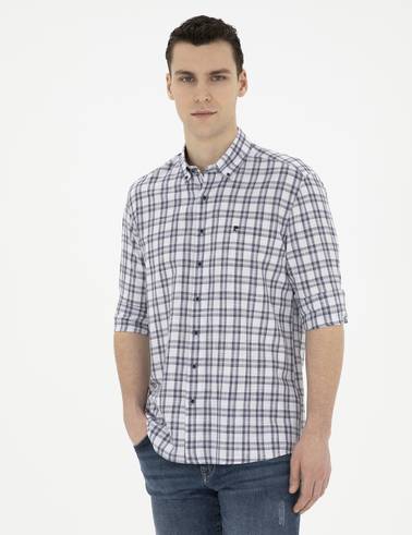 Lacivert Regular Fit Uzun Kollu Gömlek