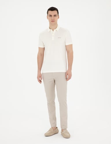 Bej Slim Fit Kanvas Pantolon