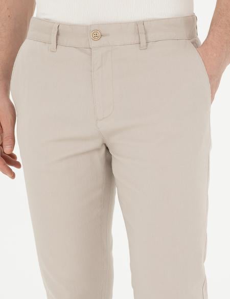 Bej Slim Fit Kanvas Pantolon - 50289194095