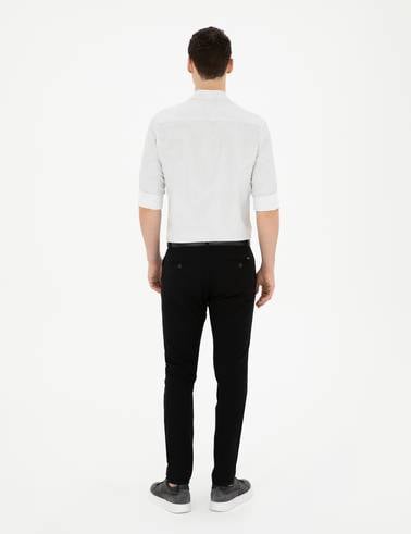 Siyah Slim Fit Kanvas Pantolon