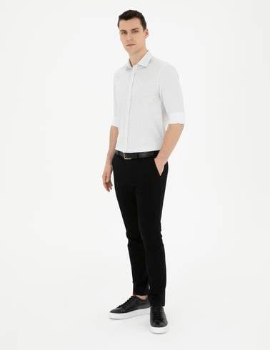 Siyah Slim Fit Kanvas Pantolon