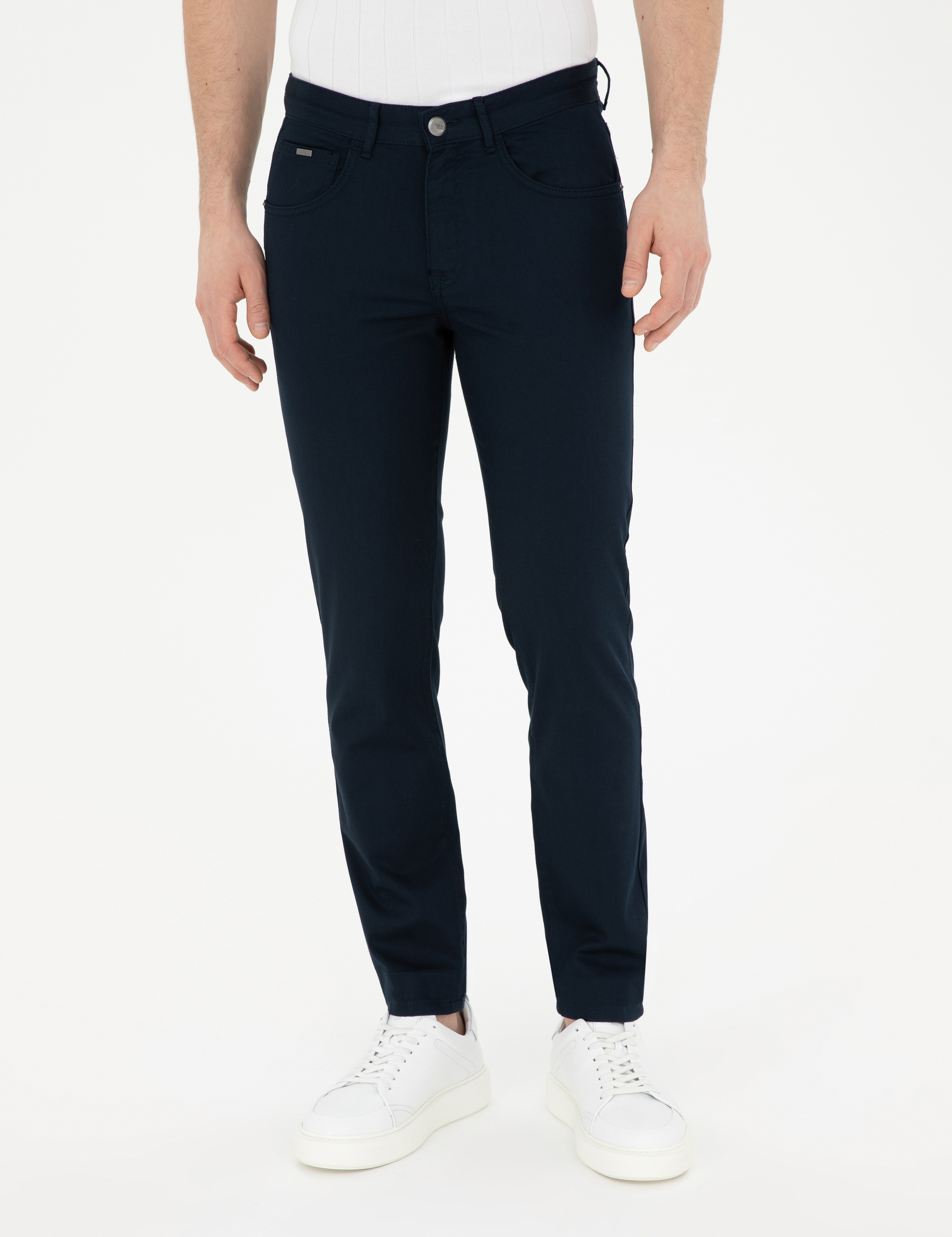 Lacivert Slim Fit Kanvas Pantolon - Image 2