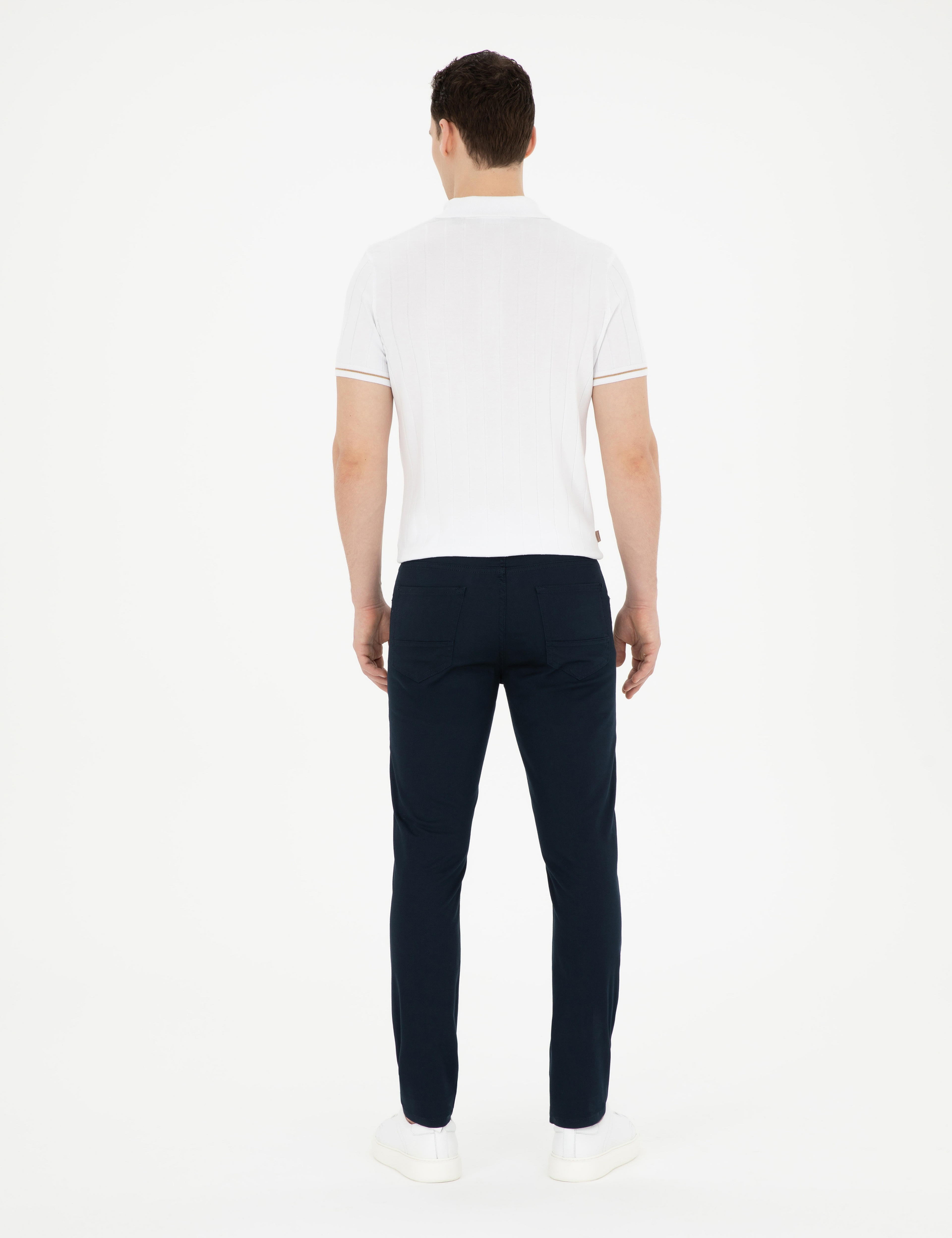 Lacivert Slim Fit Kanvas Pantolon - Image 4